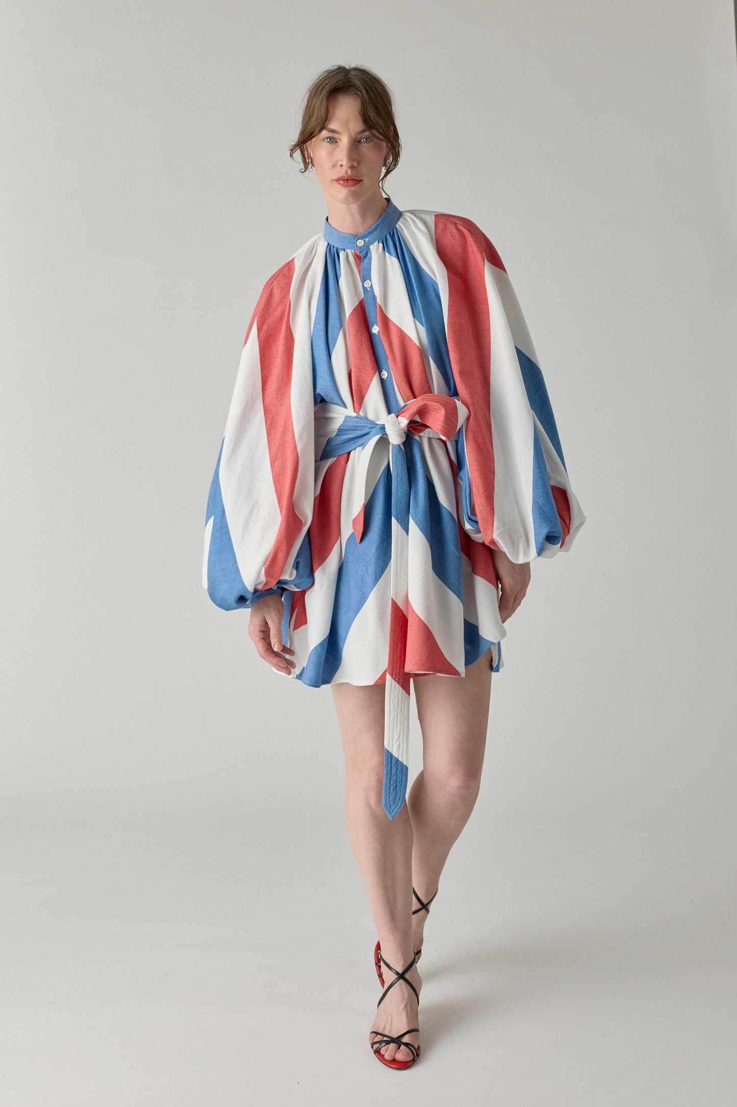 The Touareg Tunic - Blue/Red Stripe