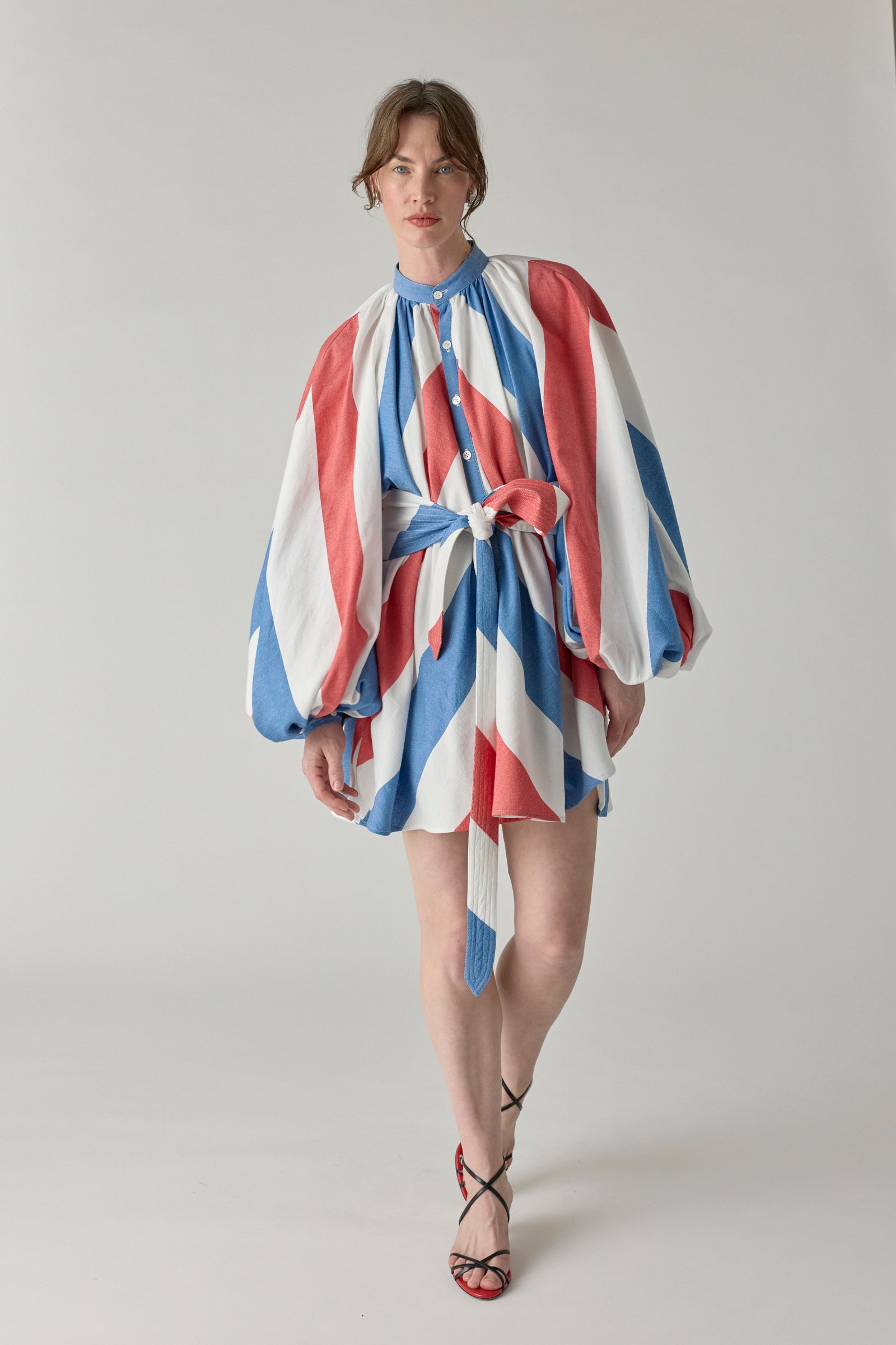 The Touareg Tunic - Blue/Red Stripe