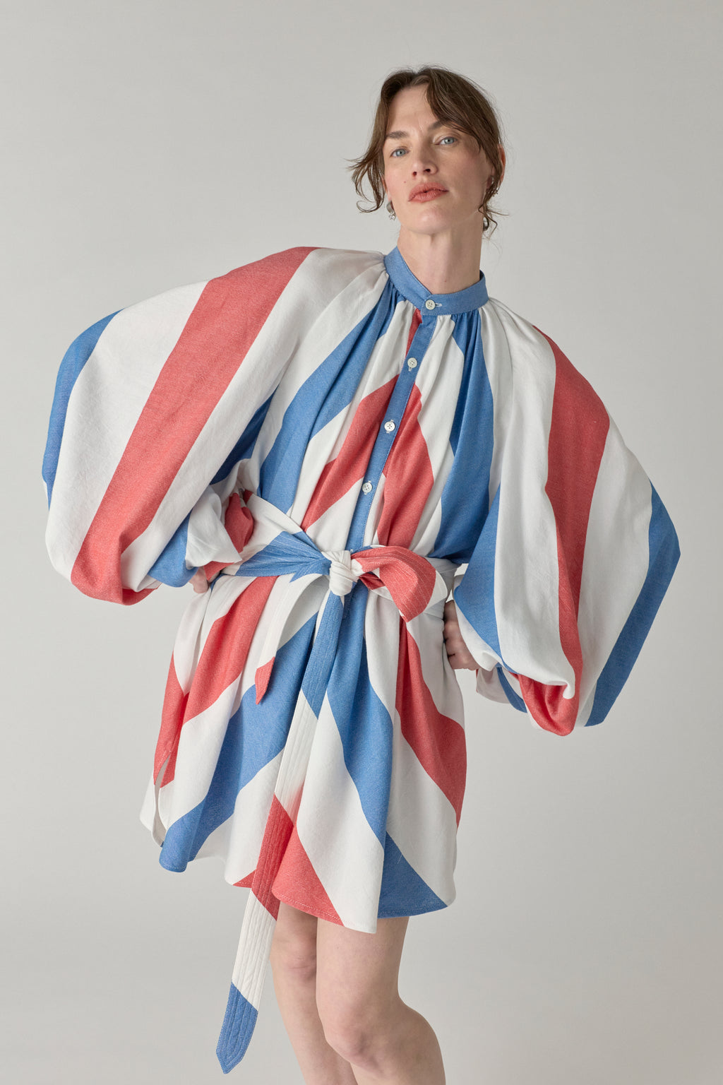 The Touareg Tunic - Blue/Red Stripe