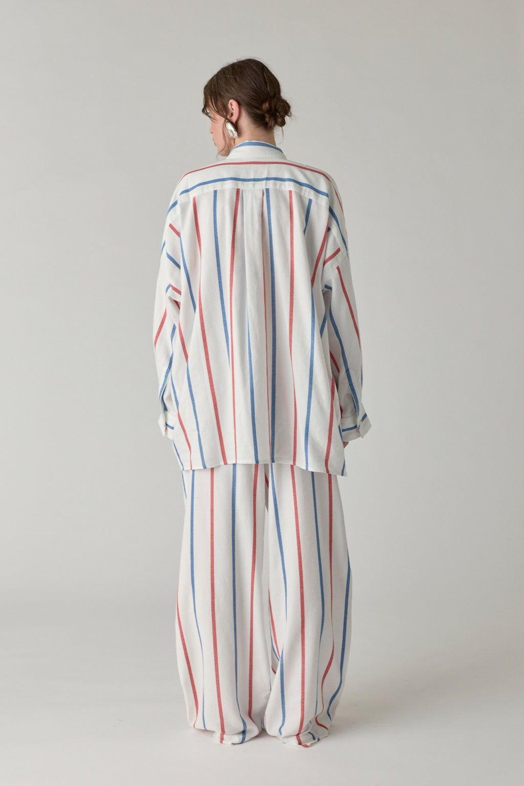 The Oversized Shirt - Blue/Red Stripe