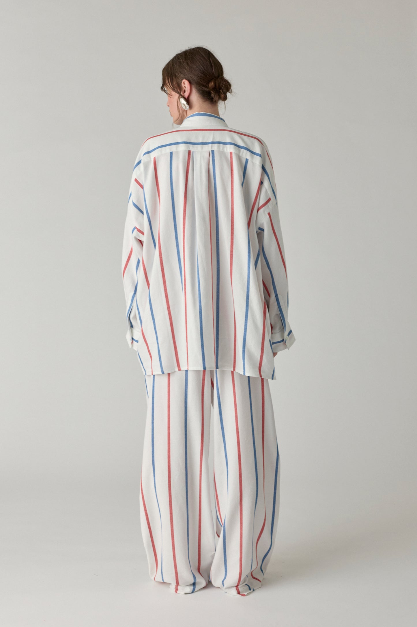 The Oversized Shirt - Blue/Red Stripe