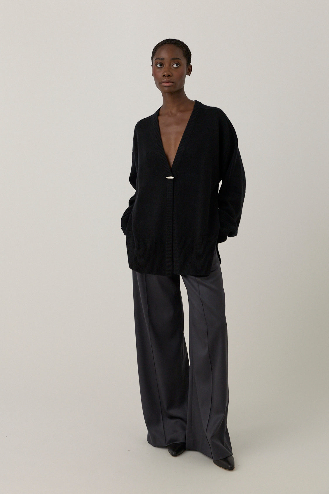 Claw Belt Loop Tailored Trousers -  Grey