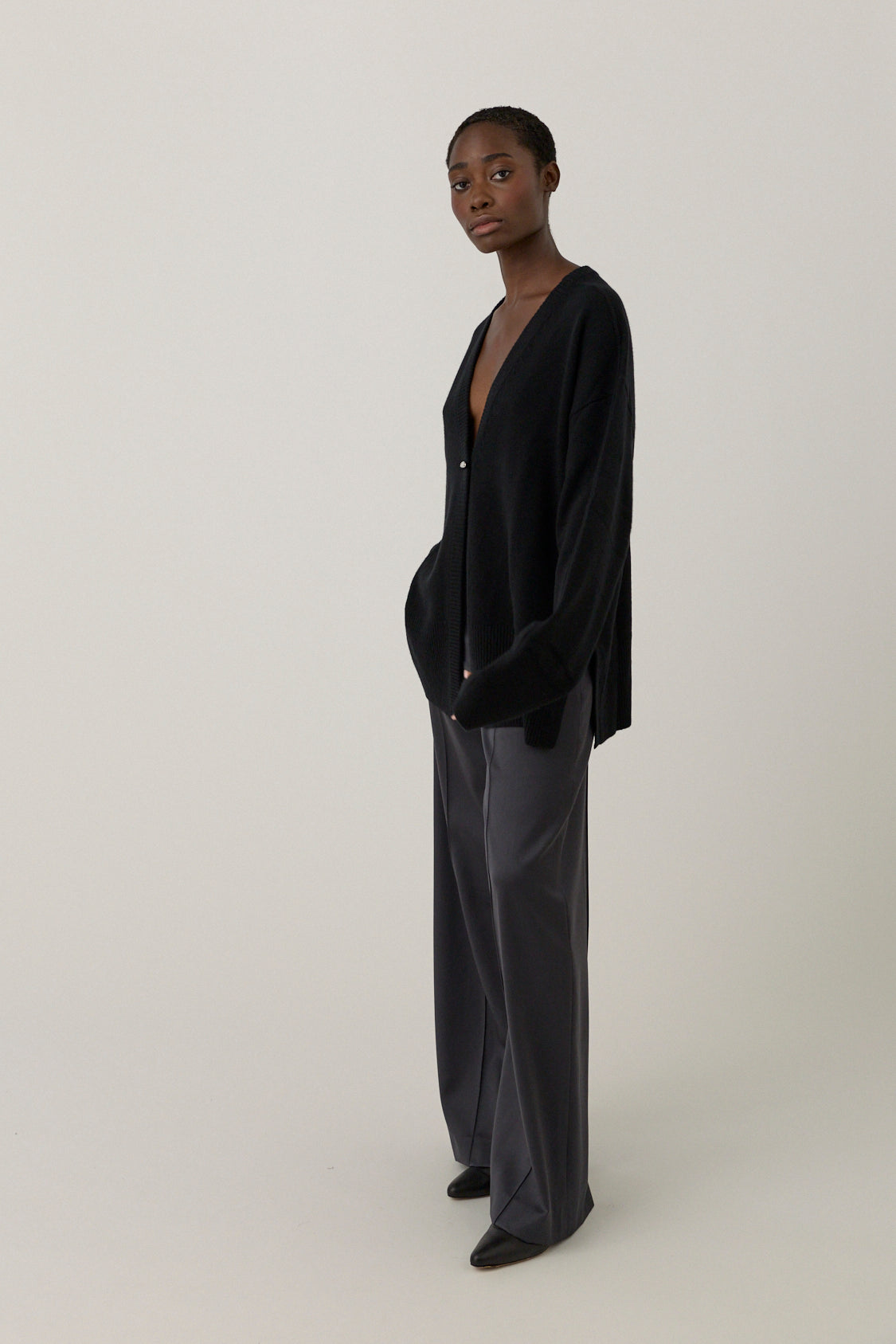 Claw Belt Loop Tailored Trousers -  Grey