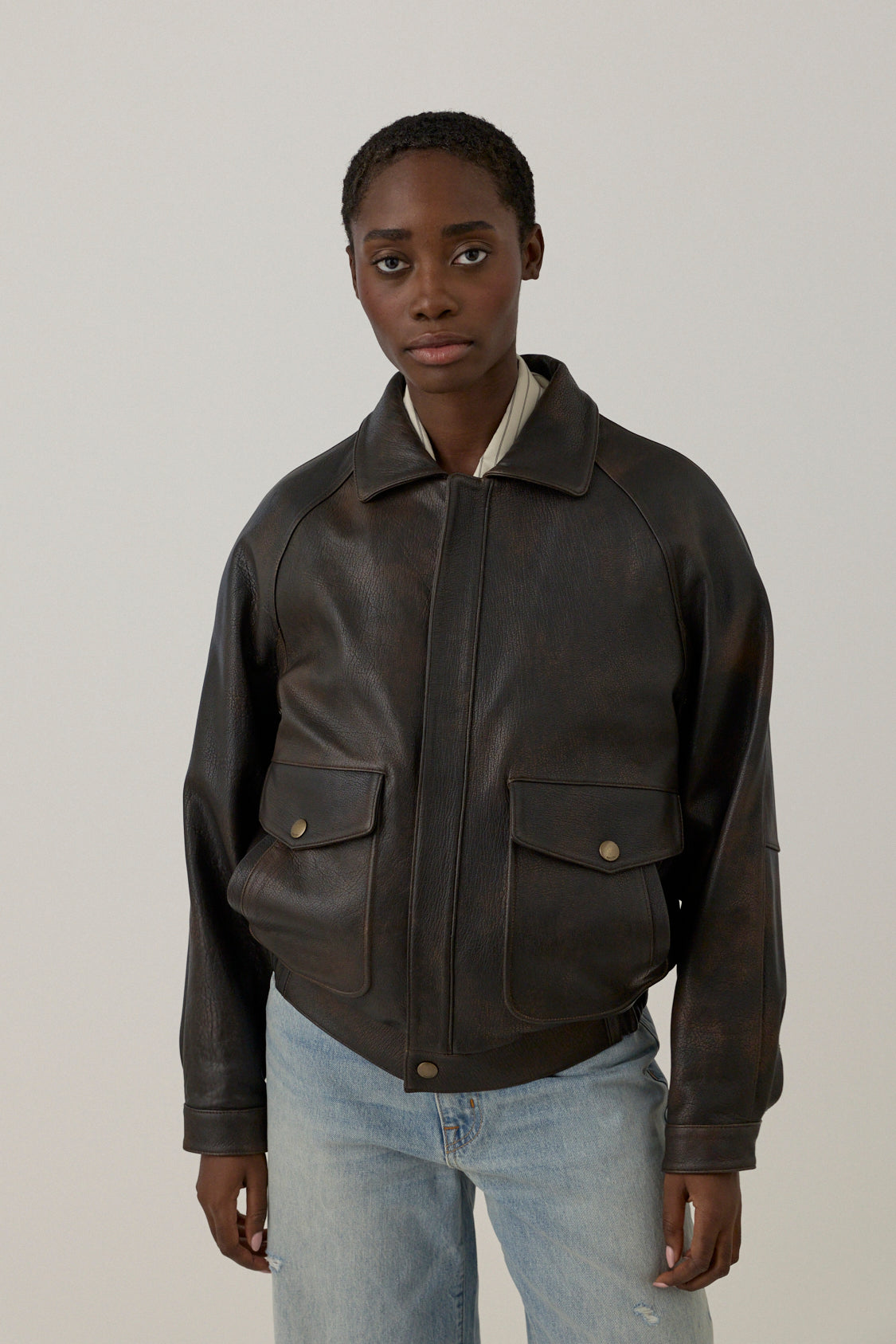 Oversized Shearling Leather Jacket