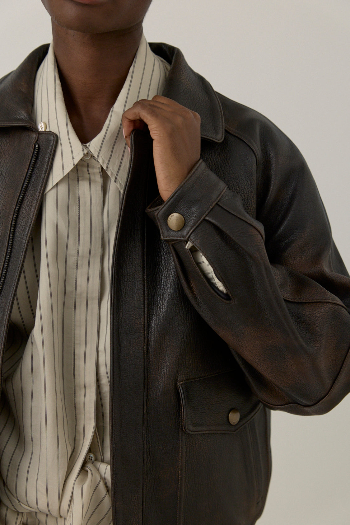 Oversized Shearling Leather Jacket