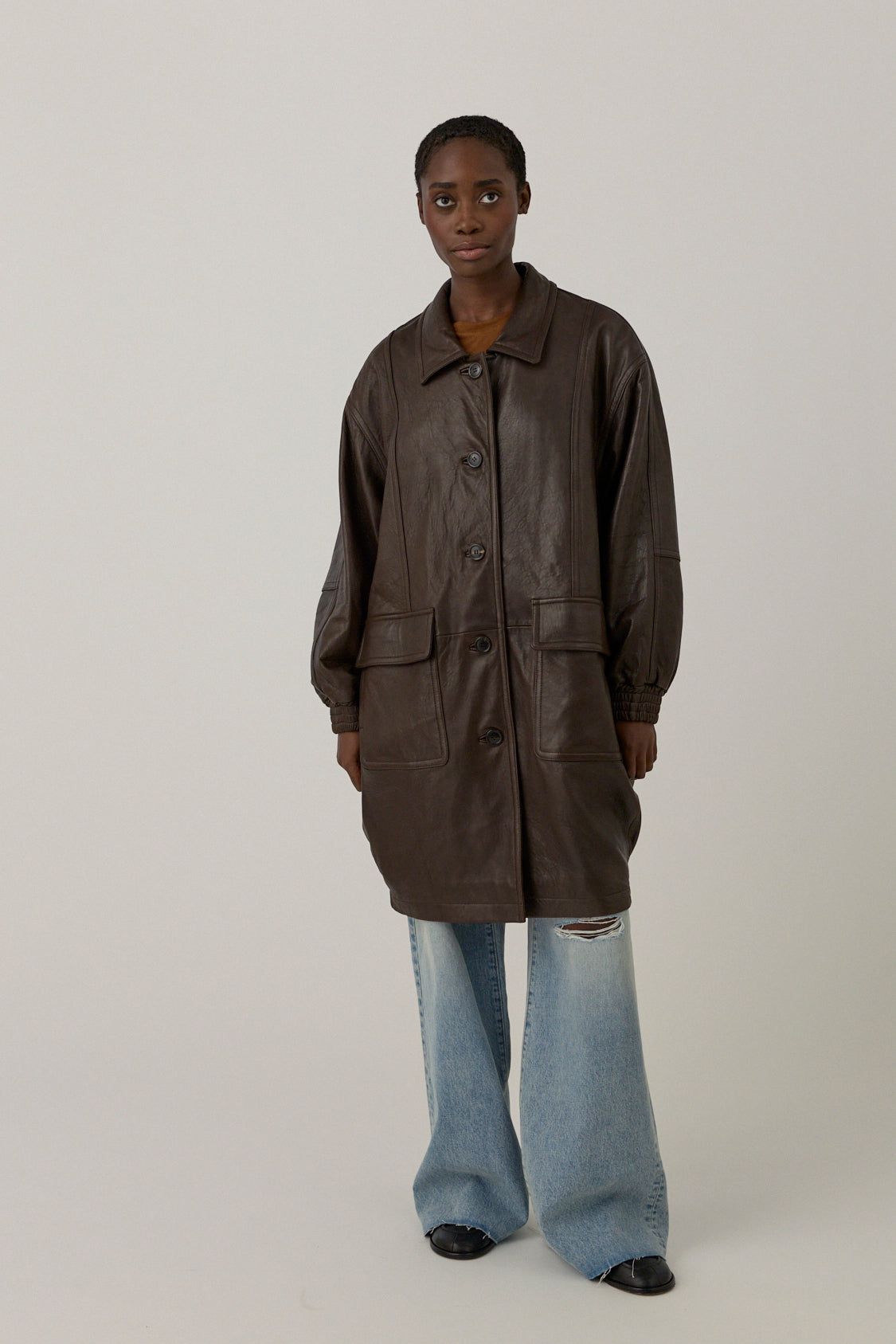 Oversized Leather Coat