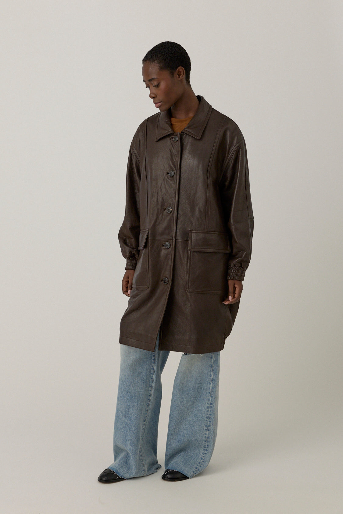 Oversized Leather Coat