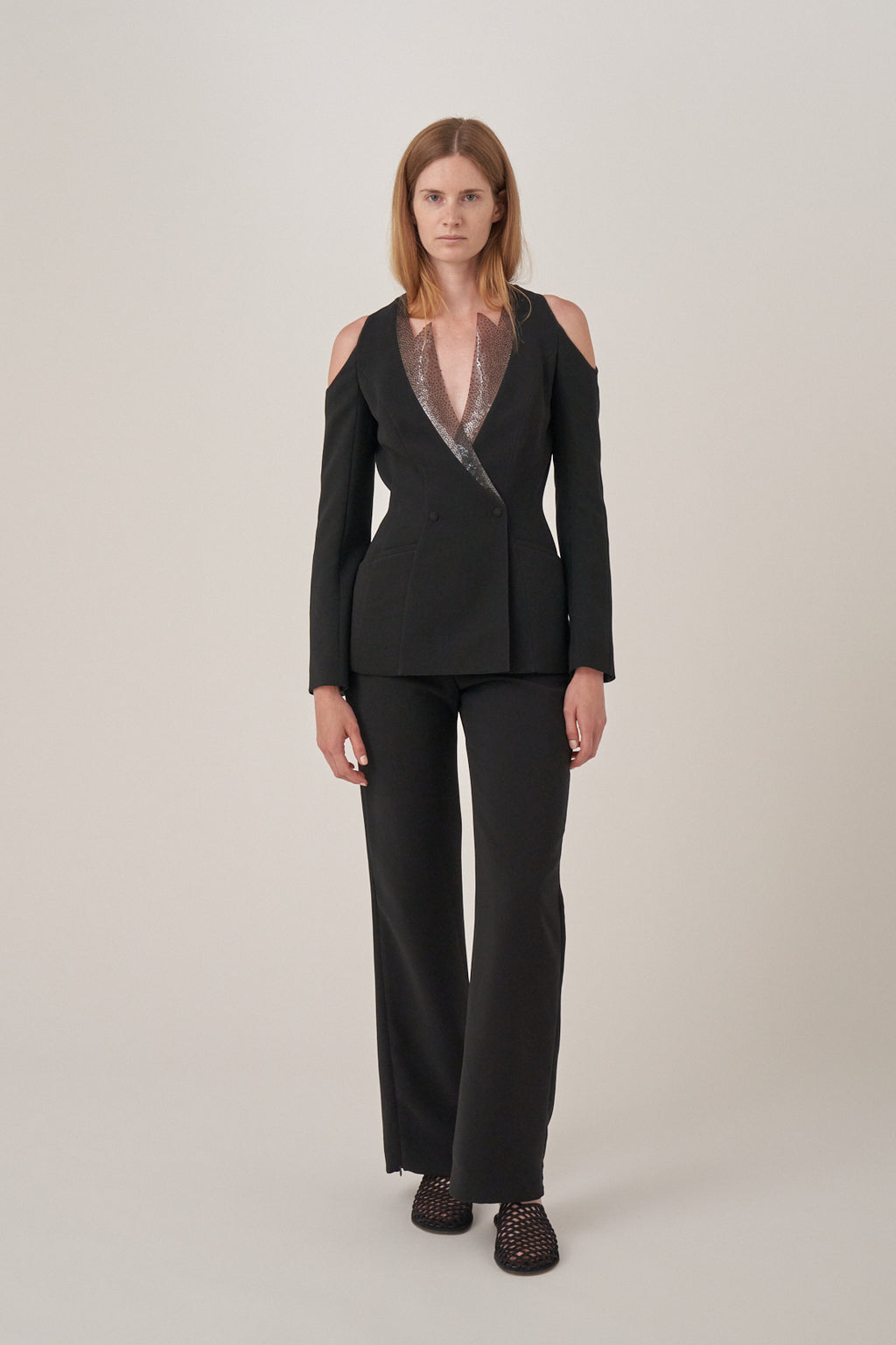 Thierry Mugler Pantsuit with Sequinned Collar