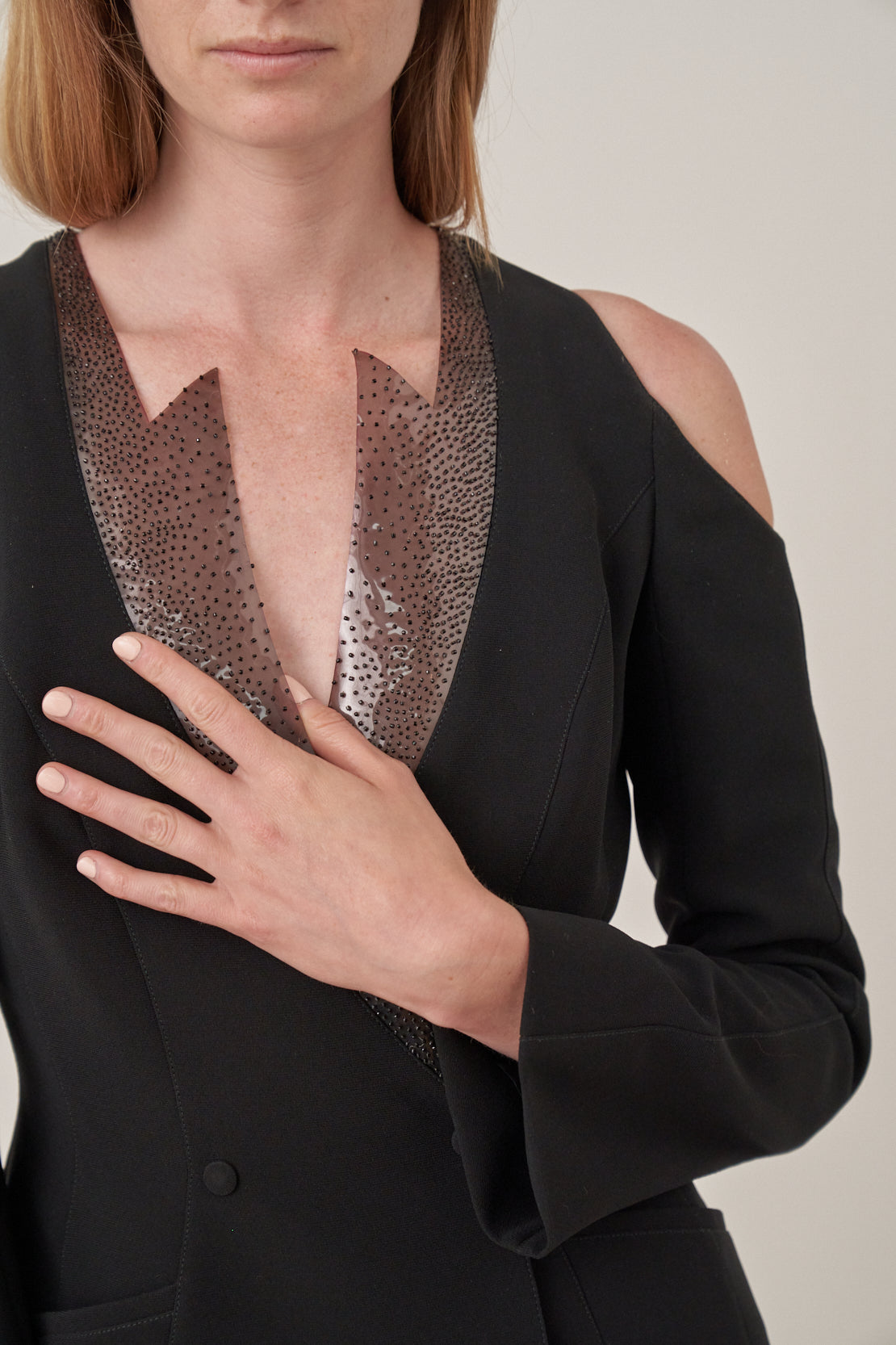 Thierry Mugler Pantsuit with Sequinned Collar