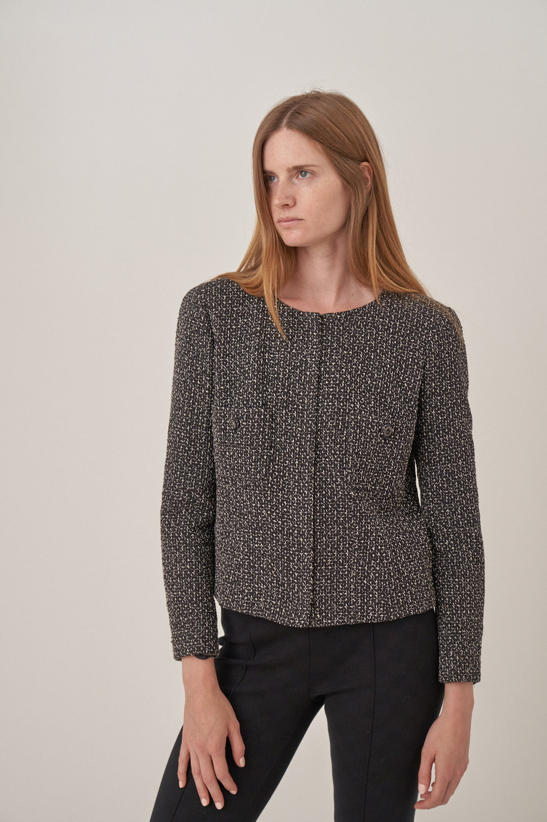 Chanel Black and White Tweed Jacket