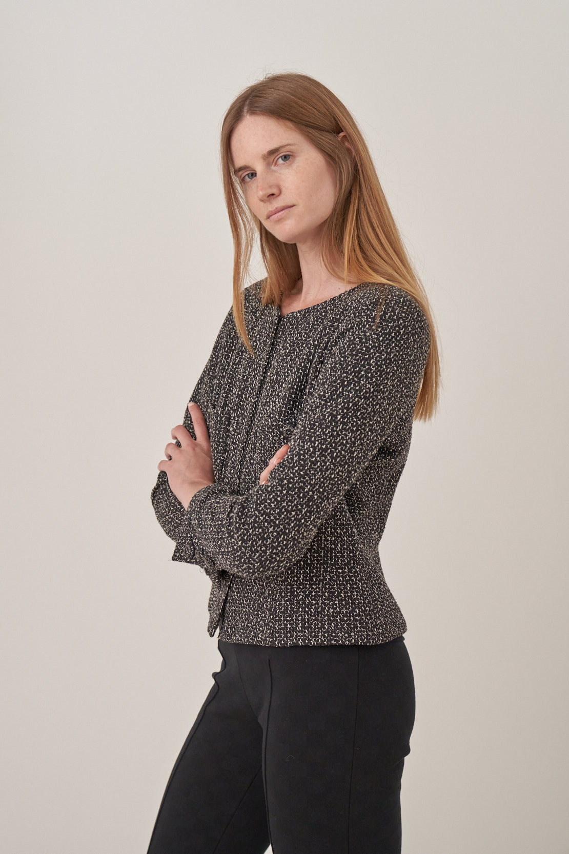 Chanel Black and White Tweed Jacket