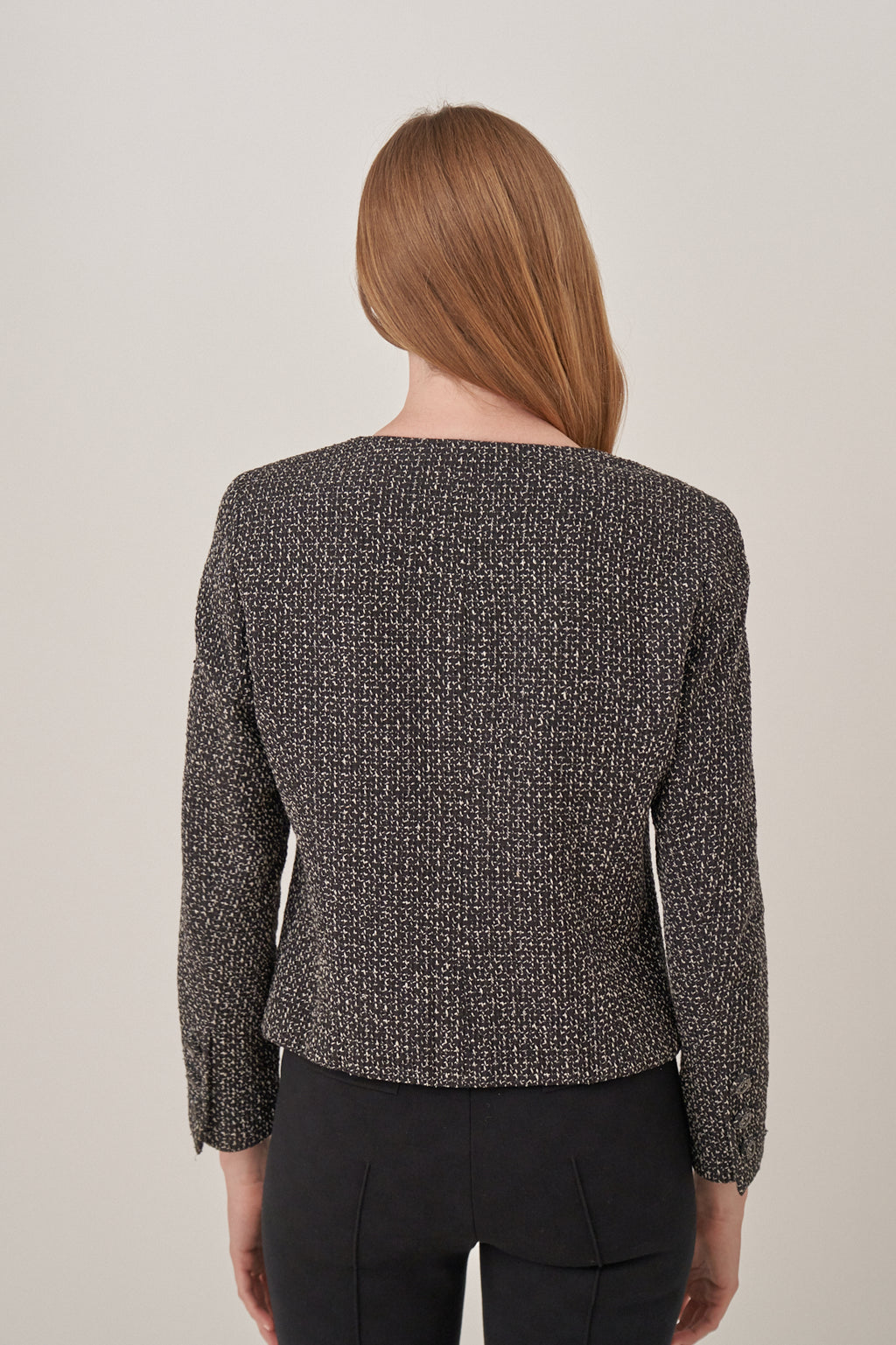 Chanel Black and White Tweed Jacket