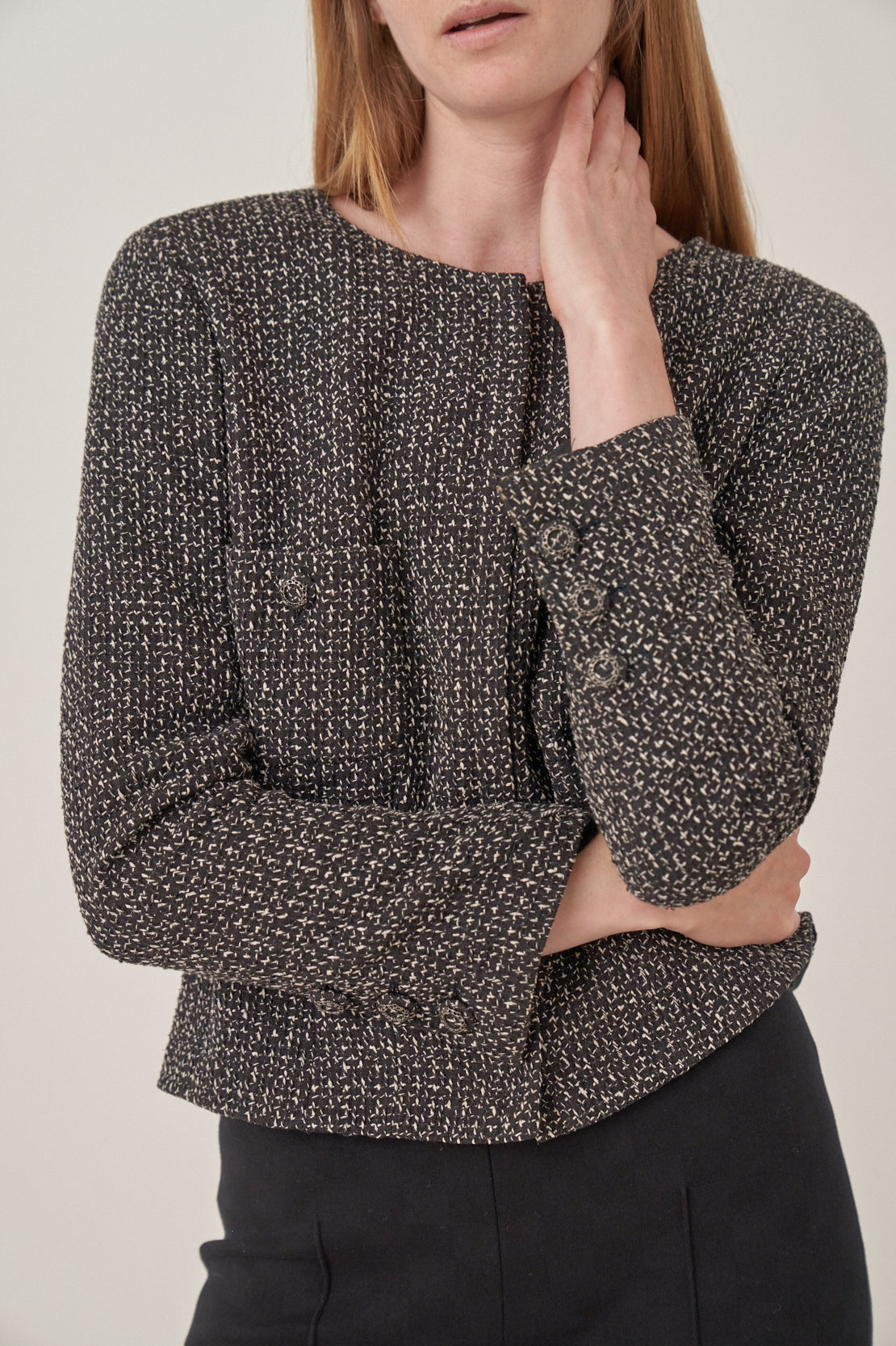 Chanel Black and White Tweed Jacket