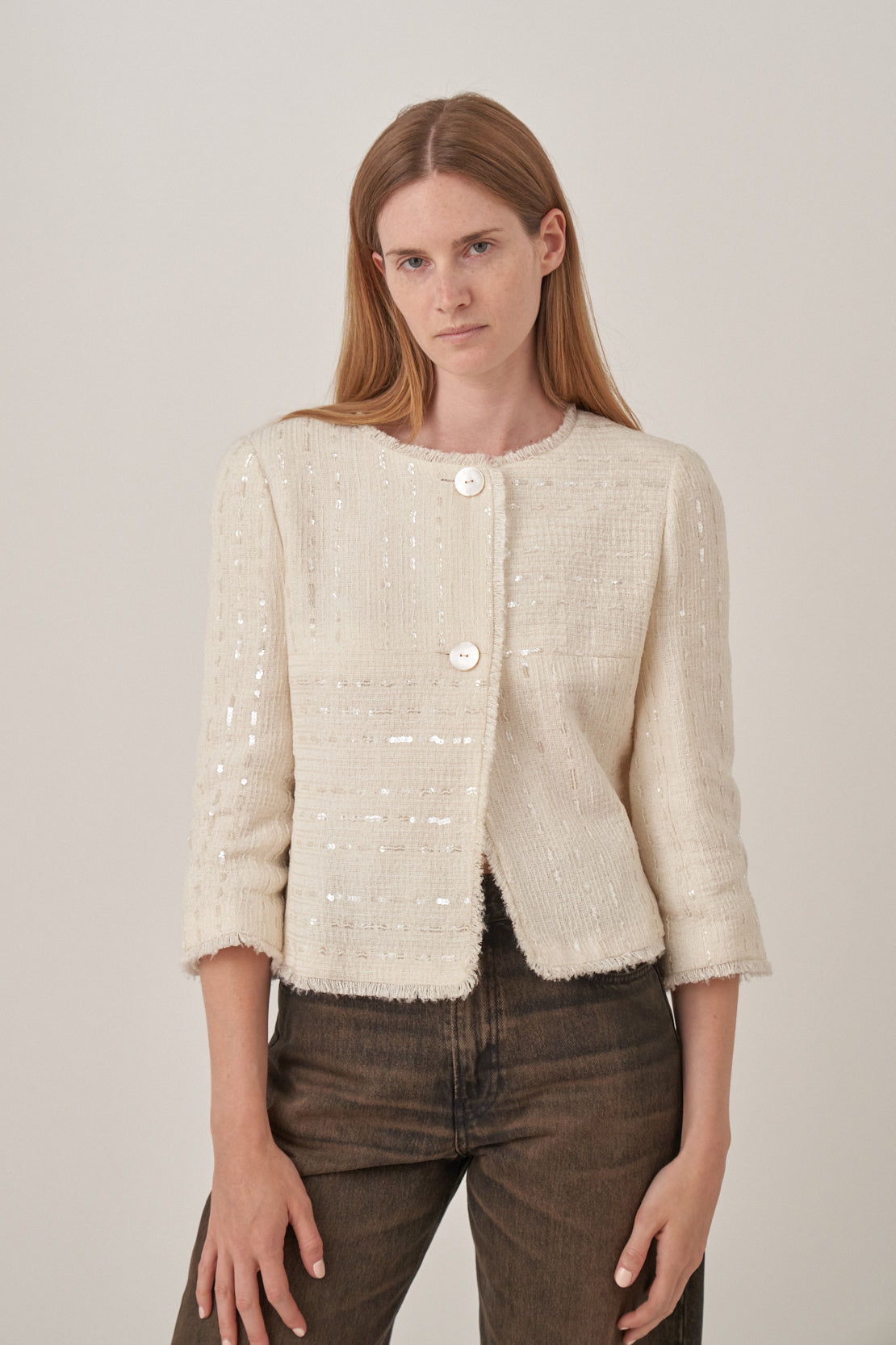 Chanel Ivory Tweed Jacket