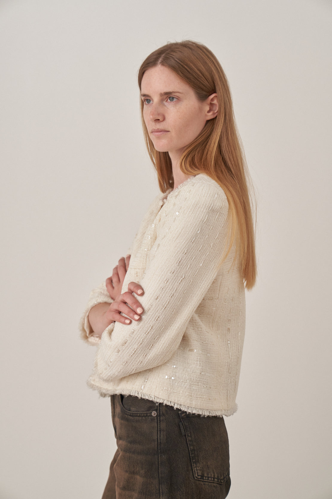 Chanel Ivory Tweed Jacket