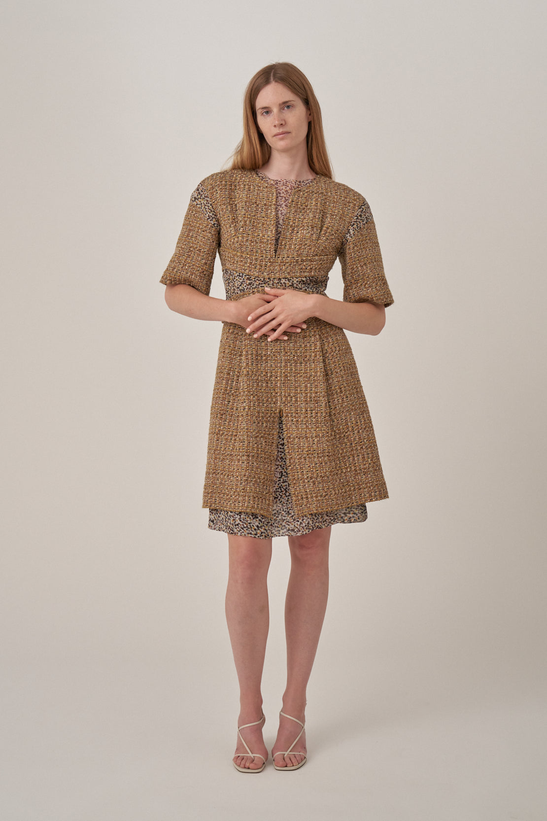 Chanel Tweed and Sheer-Panelled Dress