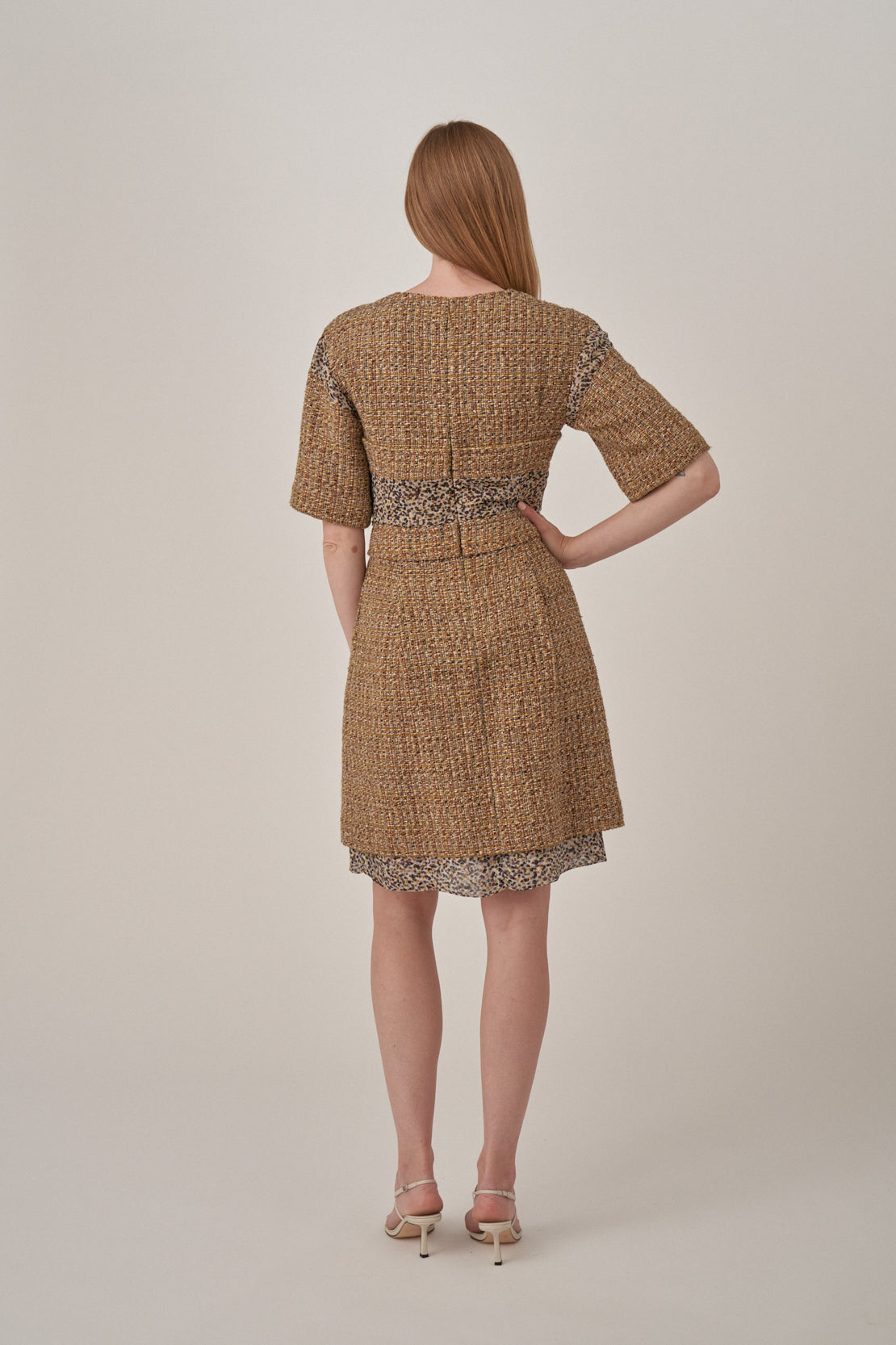 Chanel Tweed and Sheer-Panelled Dress