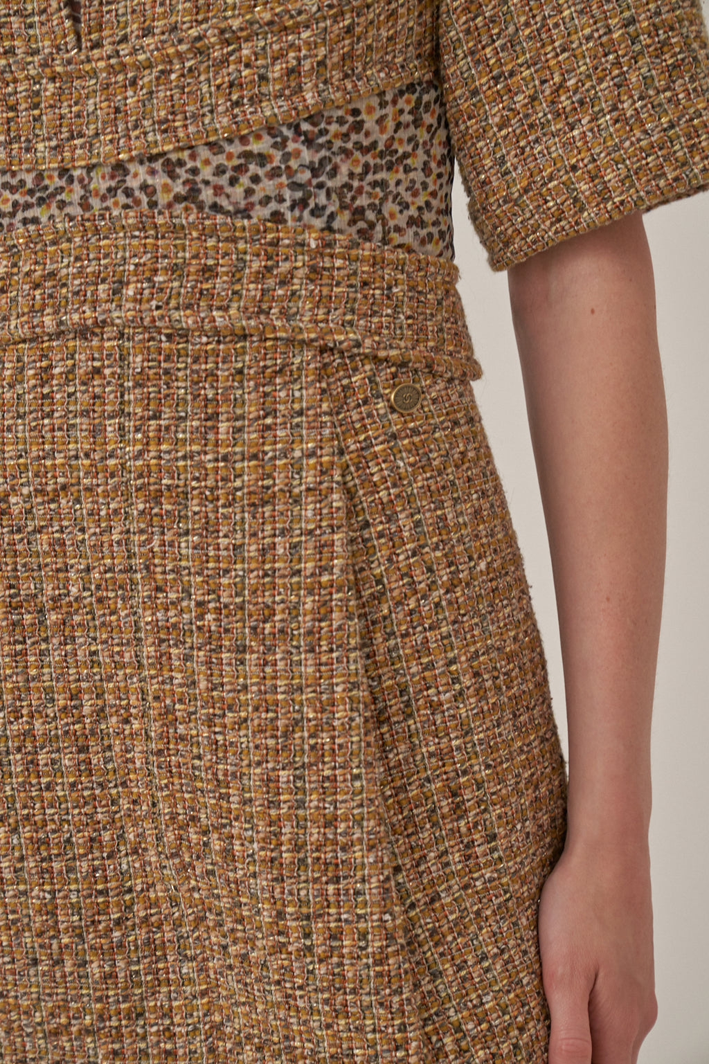 Chanel Tweed and Sheer-Panelled Dress