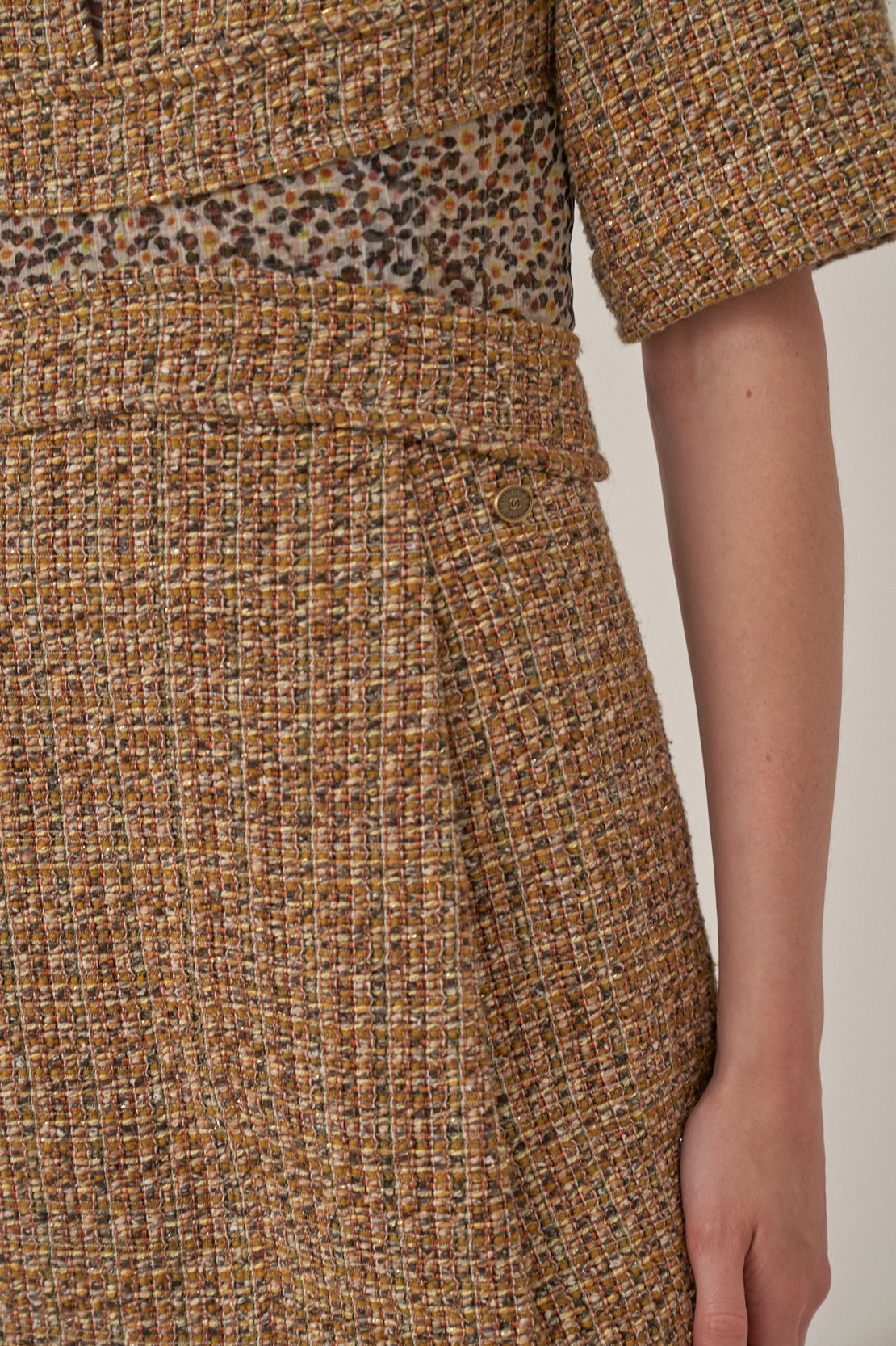 Chanel Tweed and Sheer-Panelled Dress