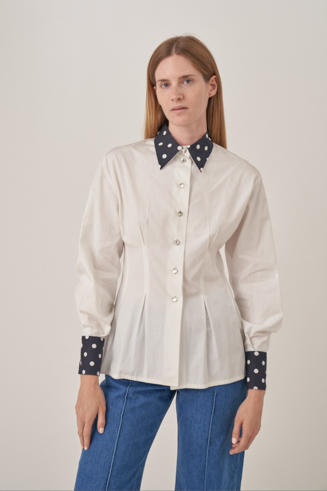 Christian Dior Button-up with Polka Dot Collar