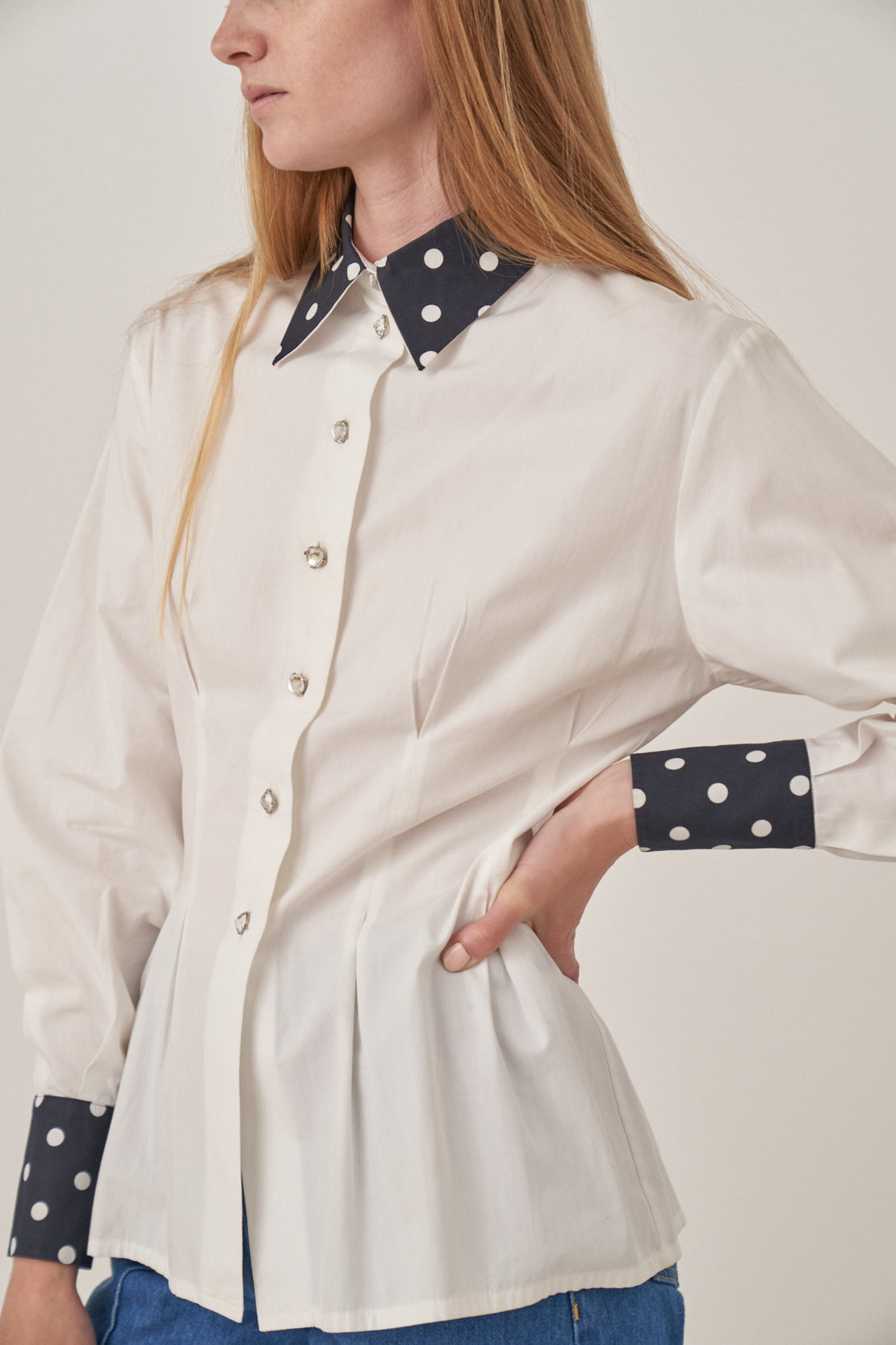 Christian Dior Button-up with Polka Dot Collar