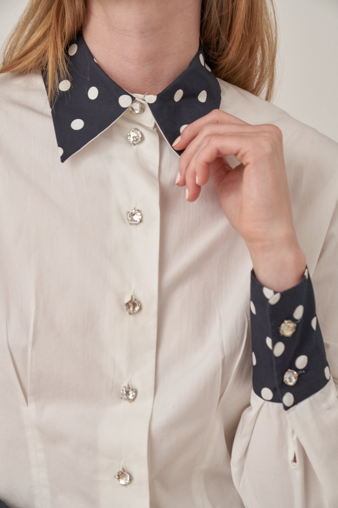 Christian Dior Button-up with Polka Dot Collar