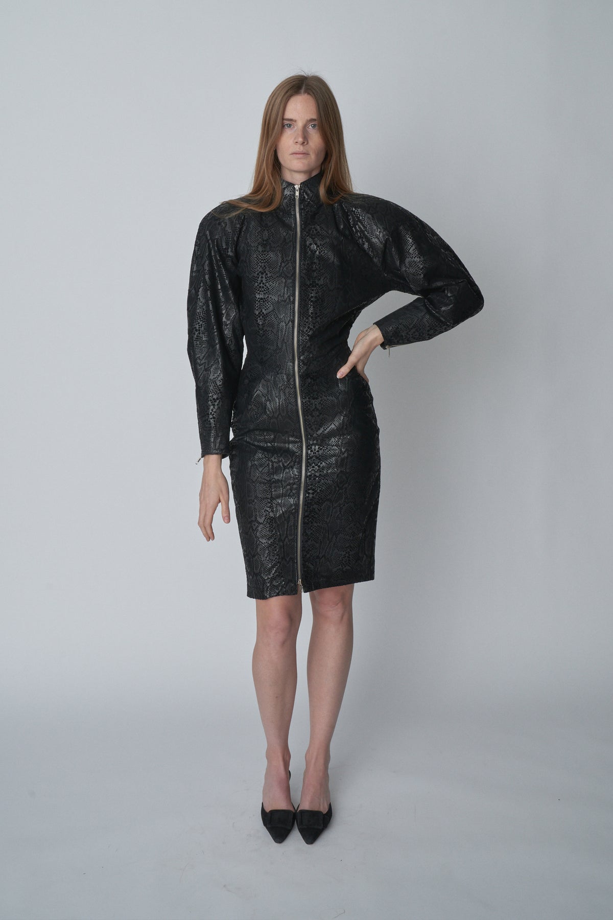 Michael Hoban Black Suede Dress