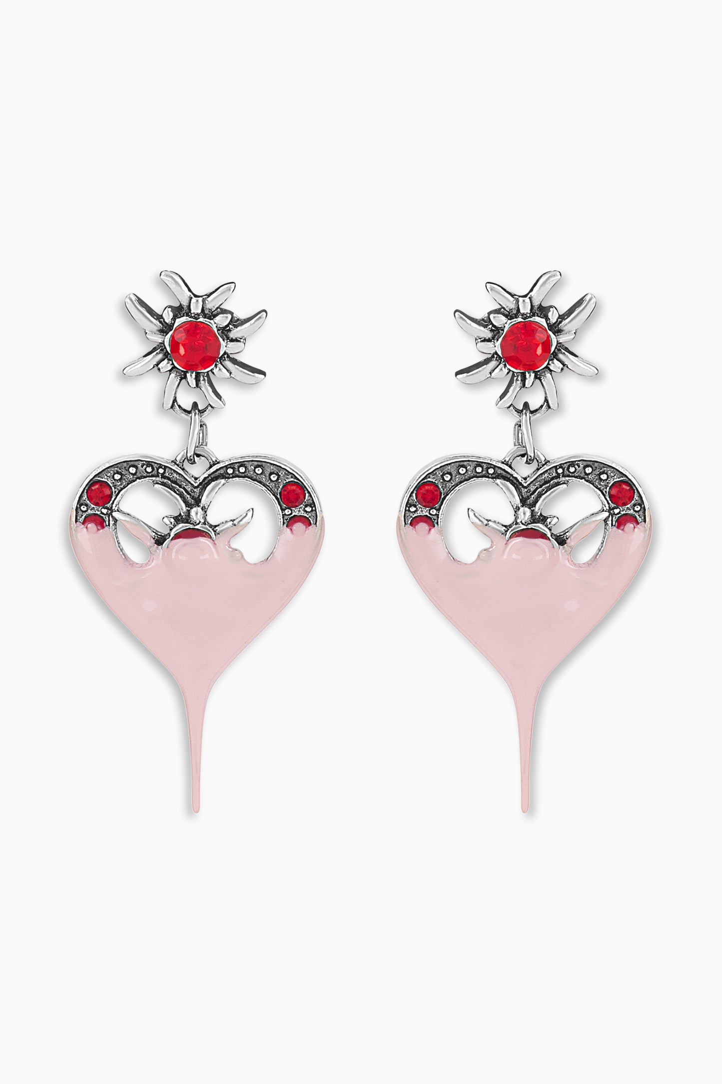 Dipped Heart Earring - Pink