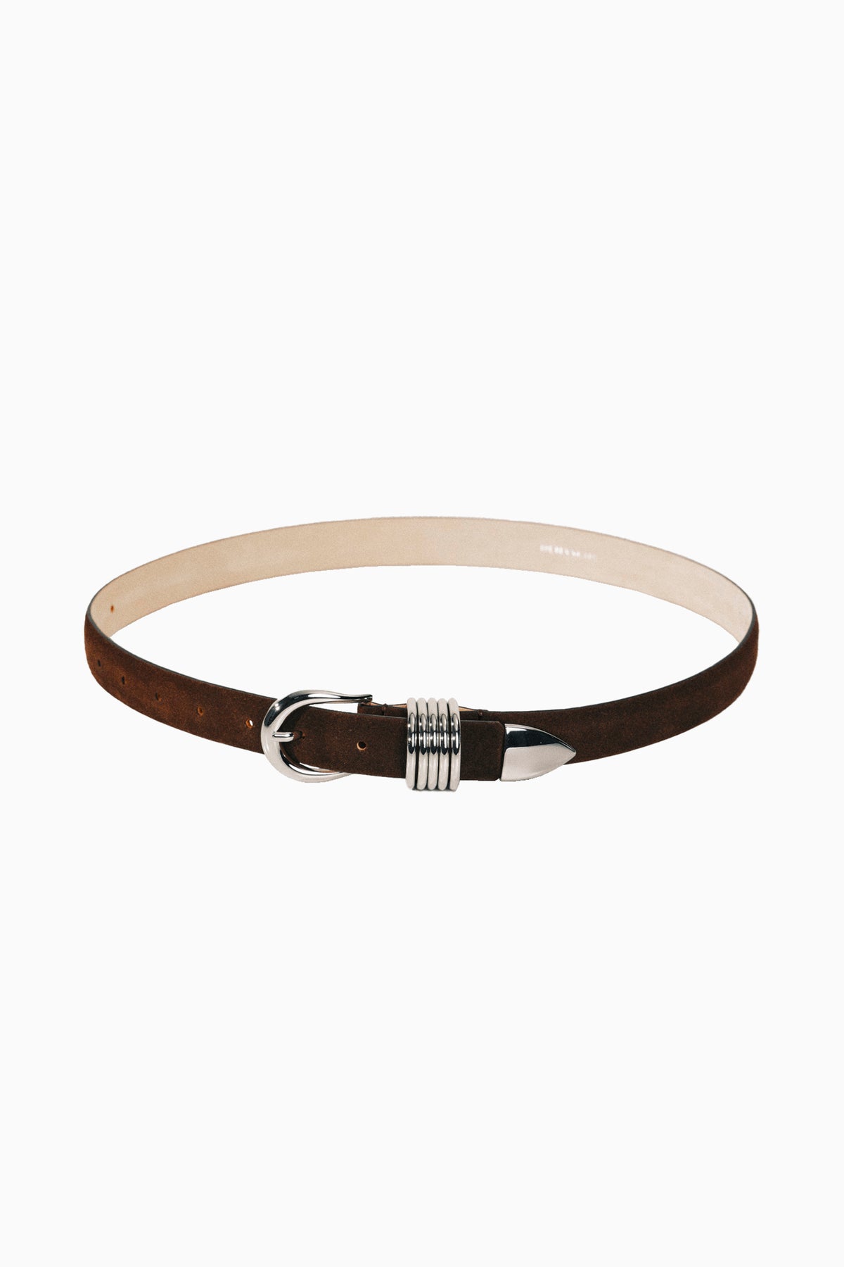 Hollyhock Suede Belt - Chocolate/Silver