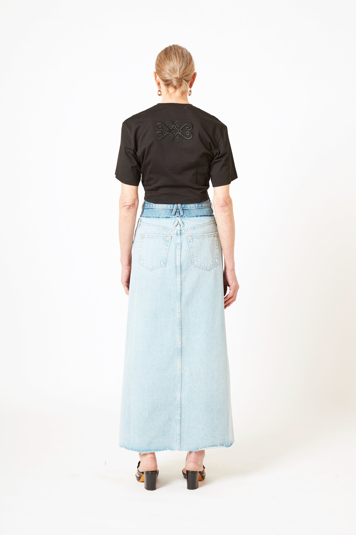 Dallas Reworked Denim Maxi Skirt - Twin Valley