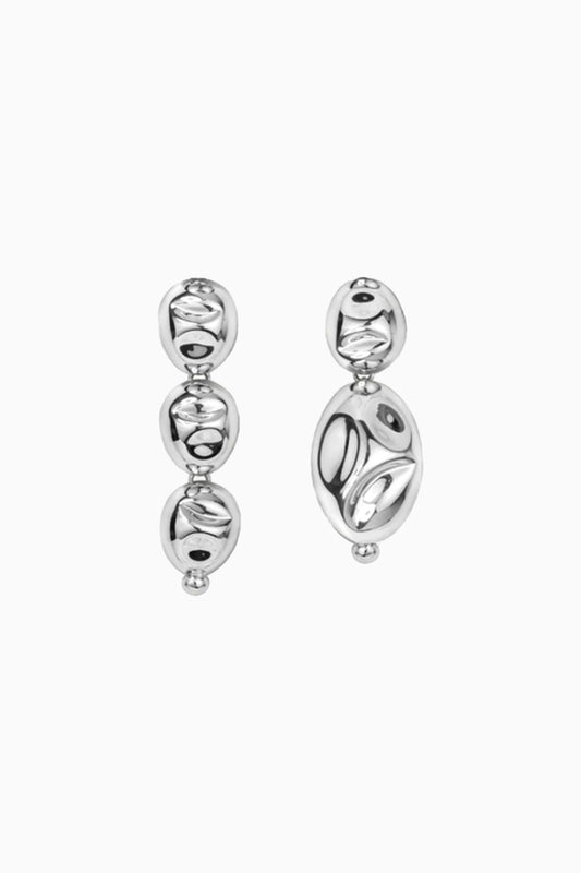 Puerto Asymmetric Earrings - Silver