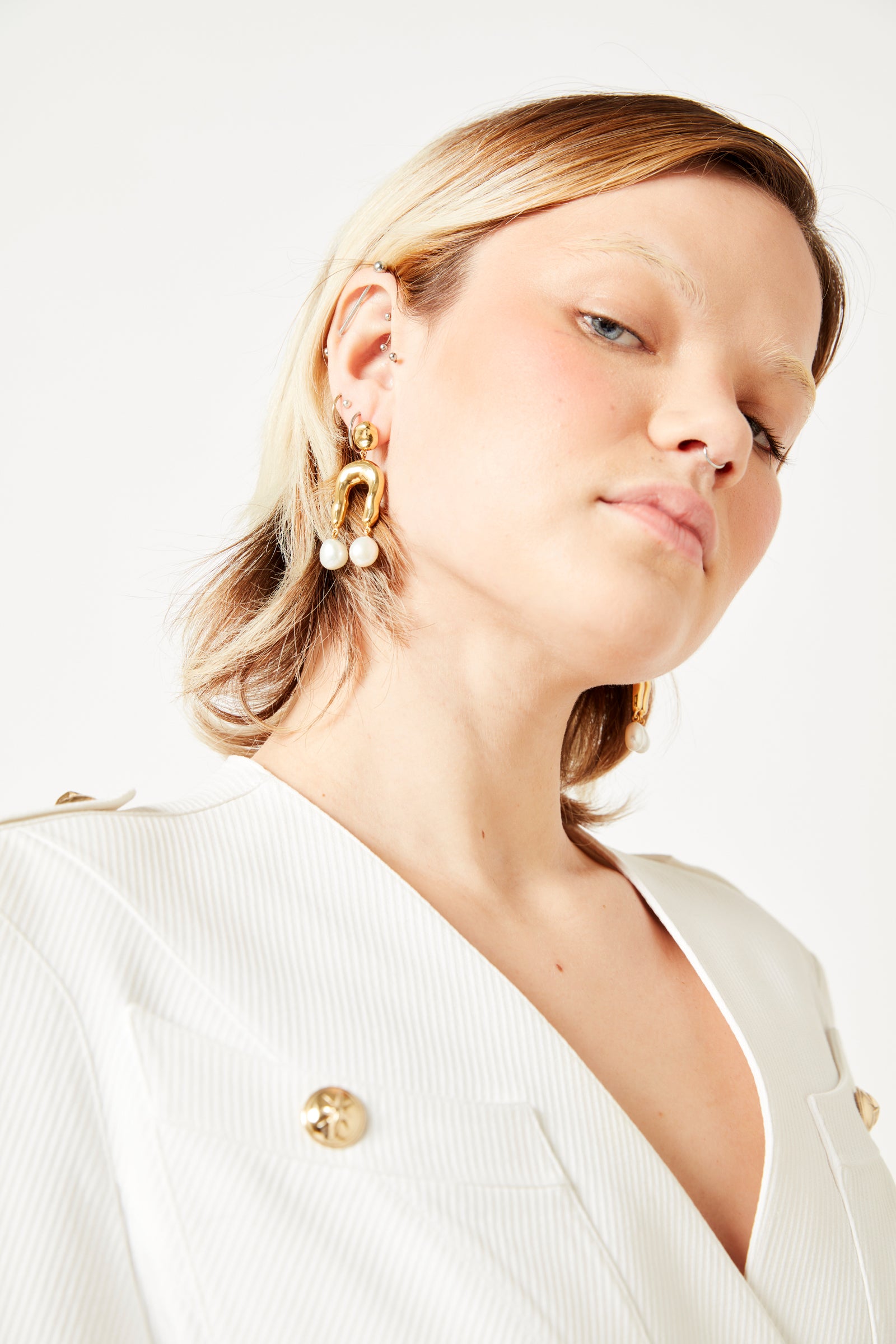 Thierry Mugler White Backless Pantsuit
