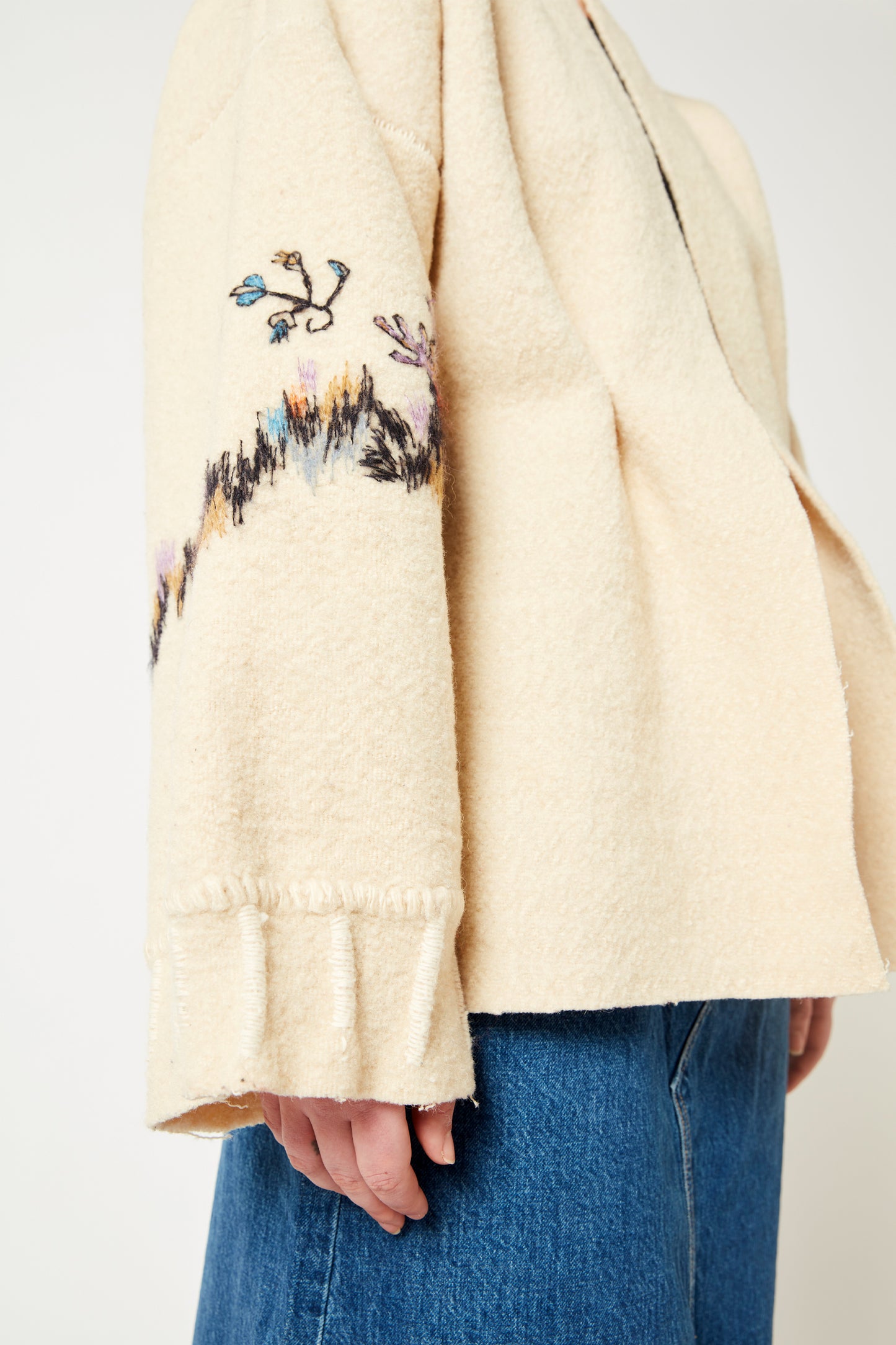 Embroidered Waisted Coat
