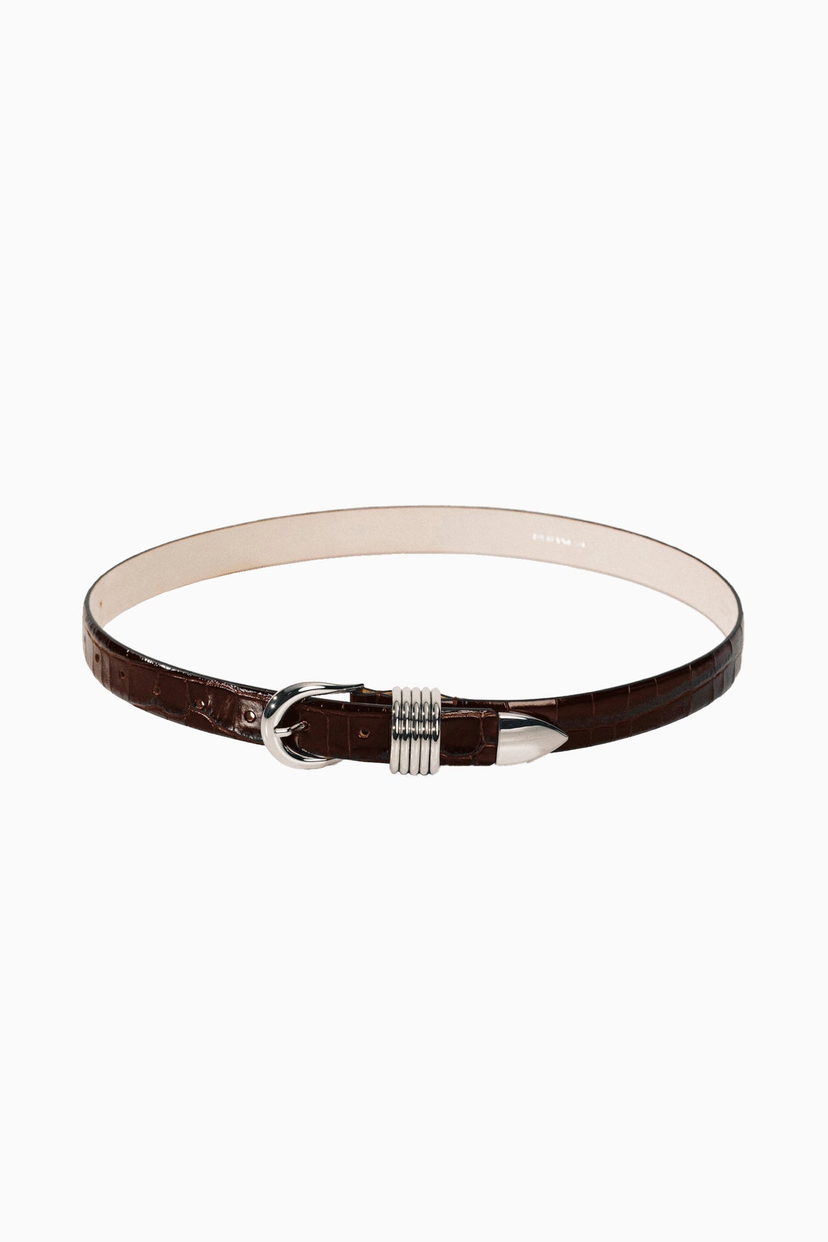 Hollyhock Croc Belt - Dark Chocolate Croco/Silver