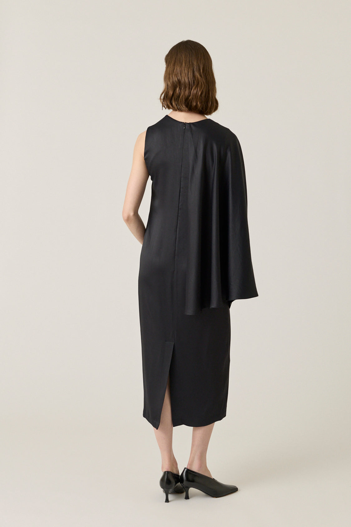 Lune Asymmetrical Satin Dress