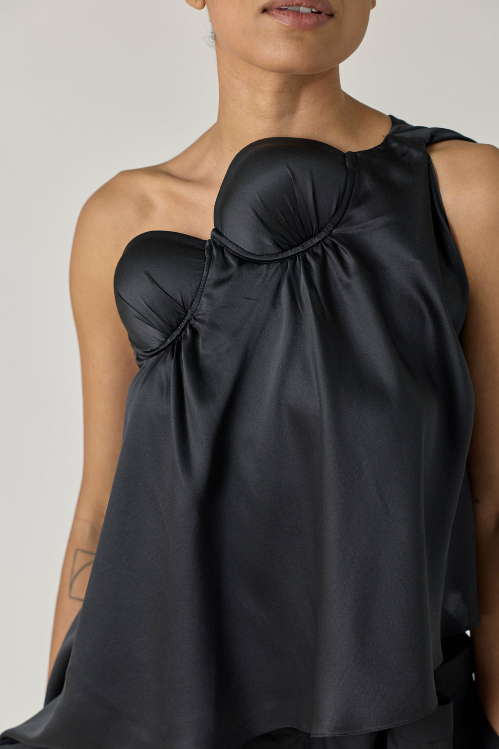 Asymmetrical Falling Bustier Top