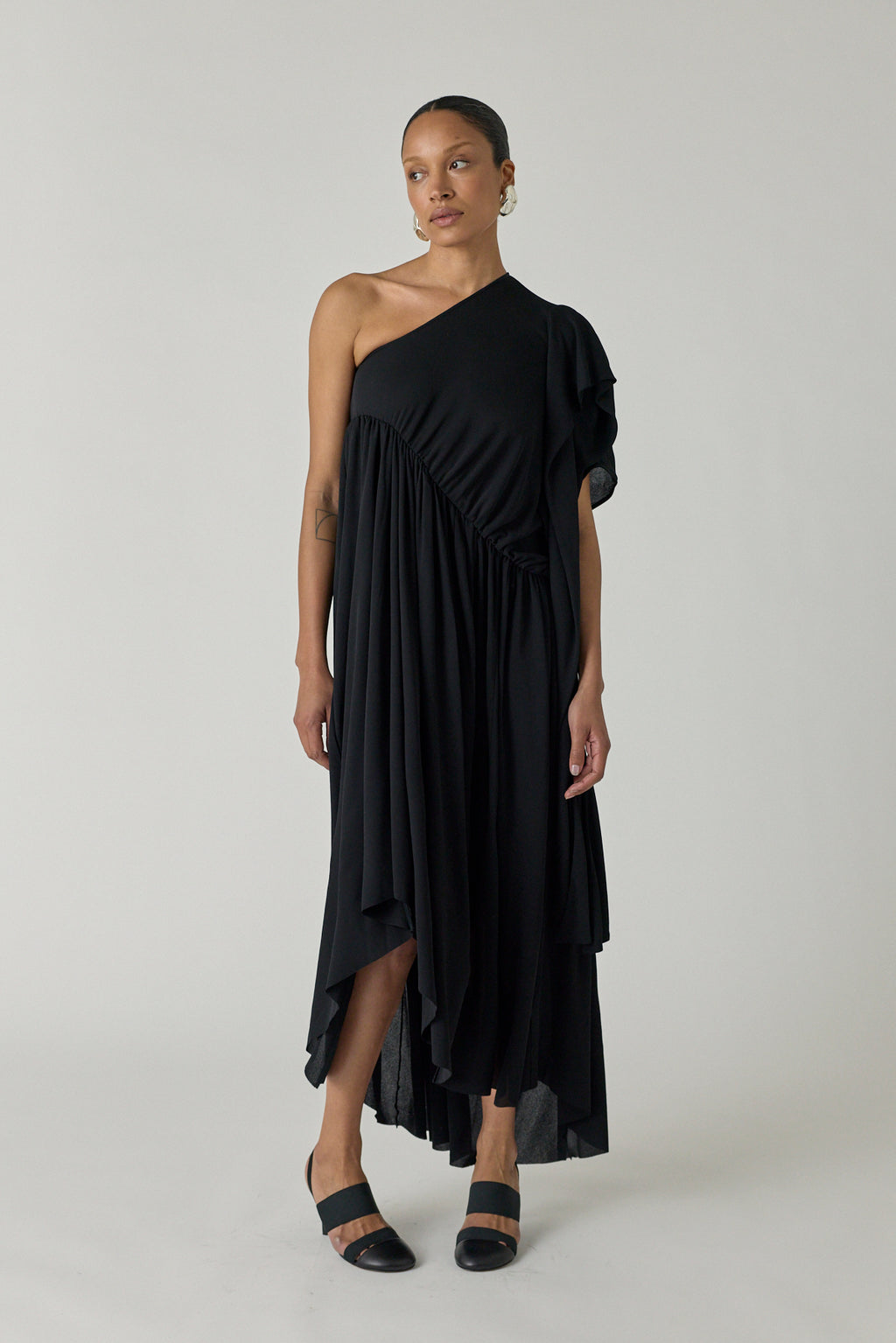 Pivote One Shoulder Flou Dress