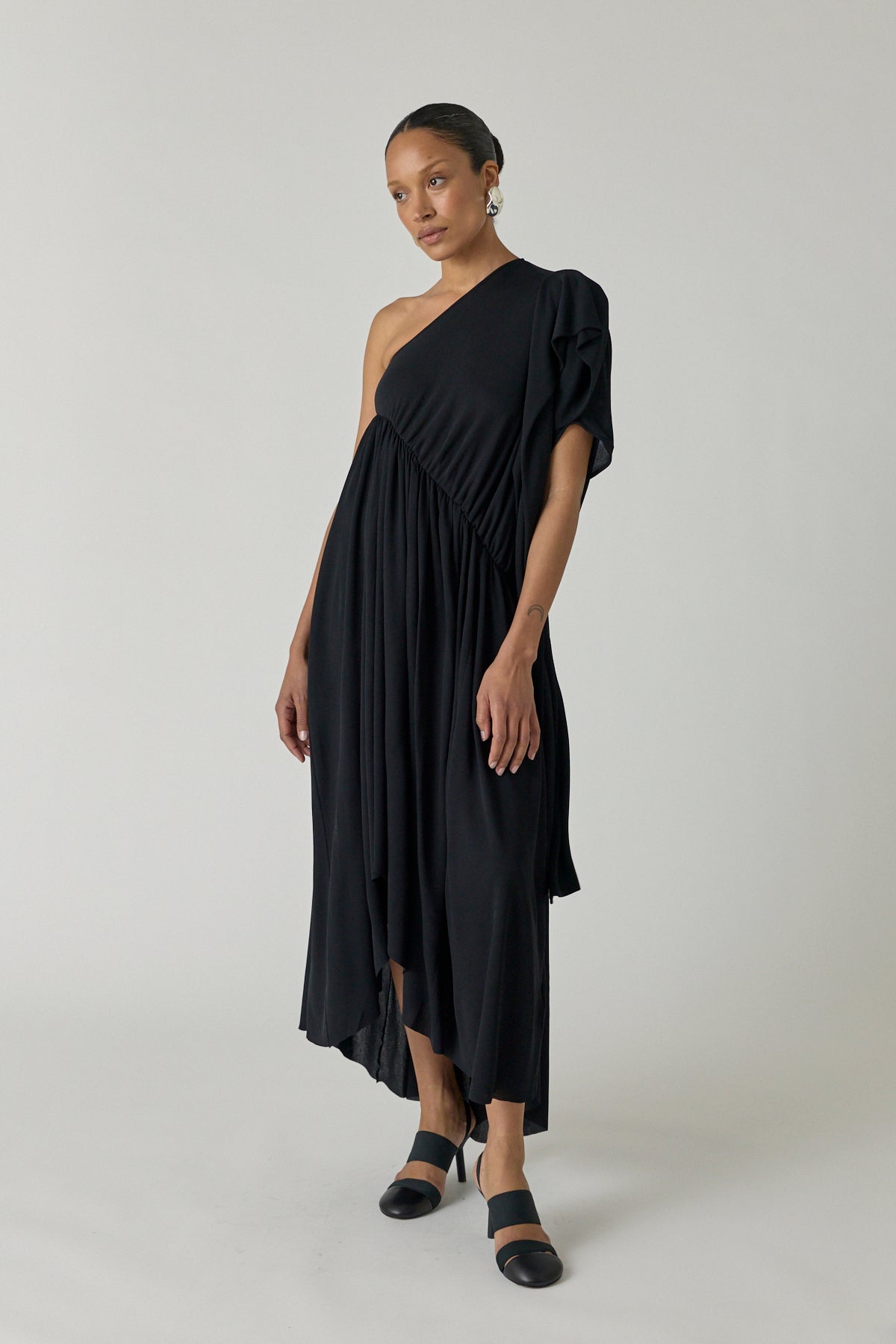 Pivote One Shoulder Flou Dress