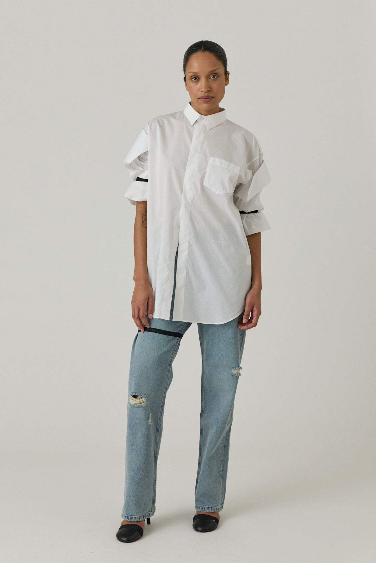 Elasticized Sleeve Shirt