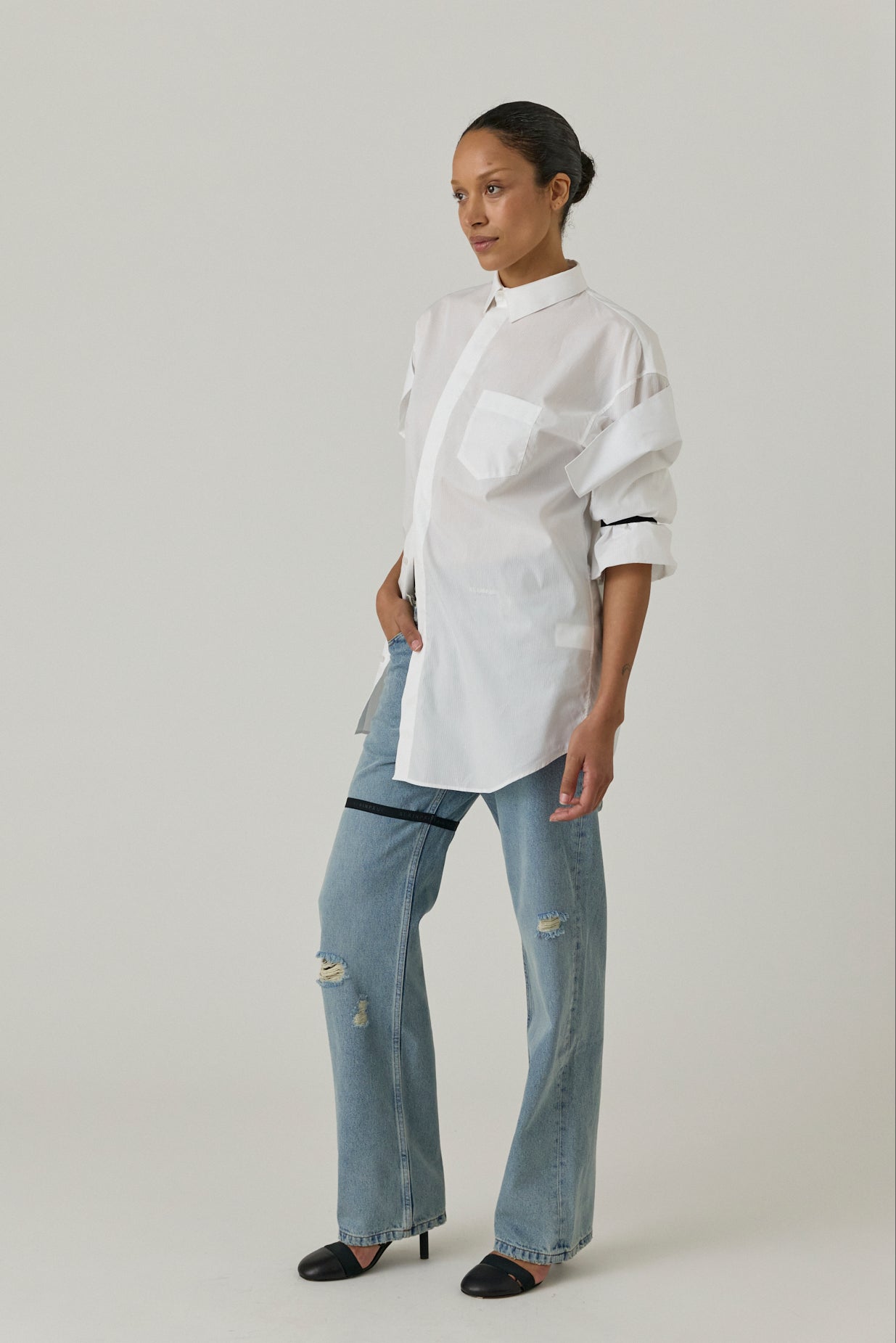 Elasticized Sleeve Shirt