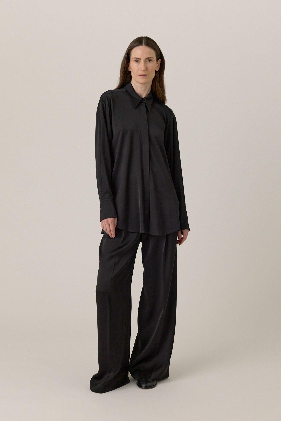 Satin Pleated Trouser