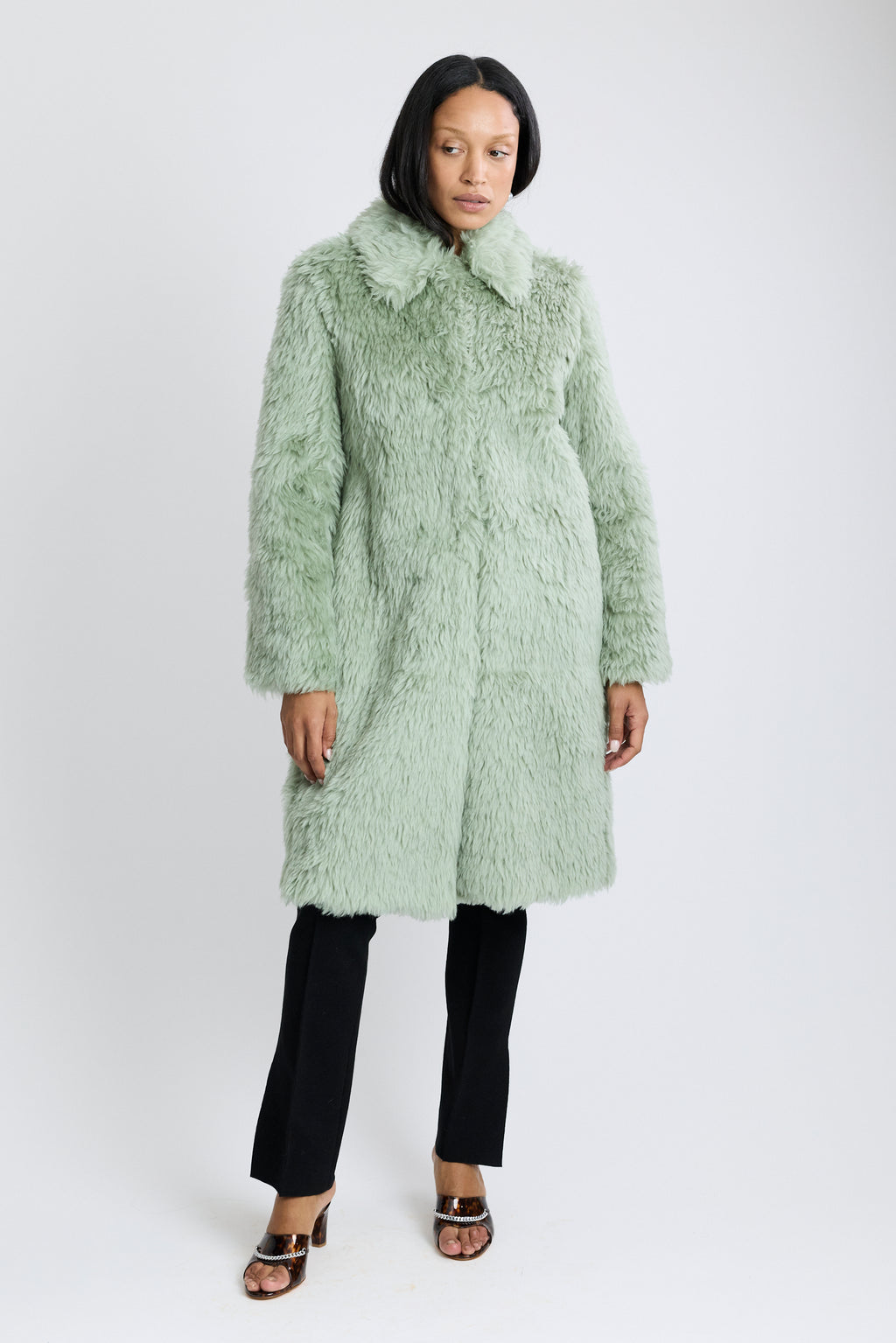 Fur Balmacaan Coat