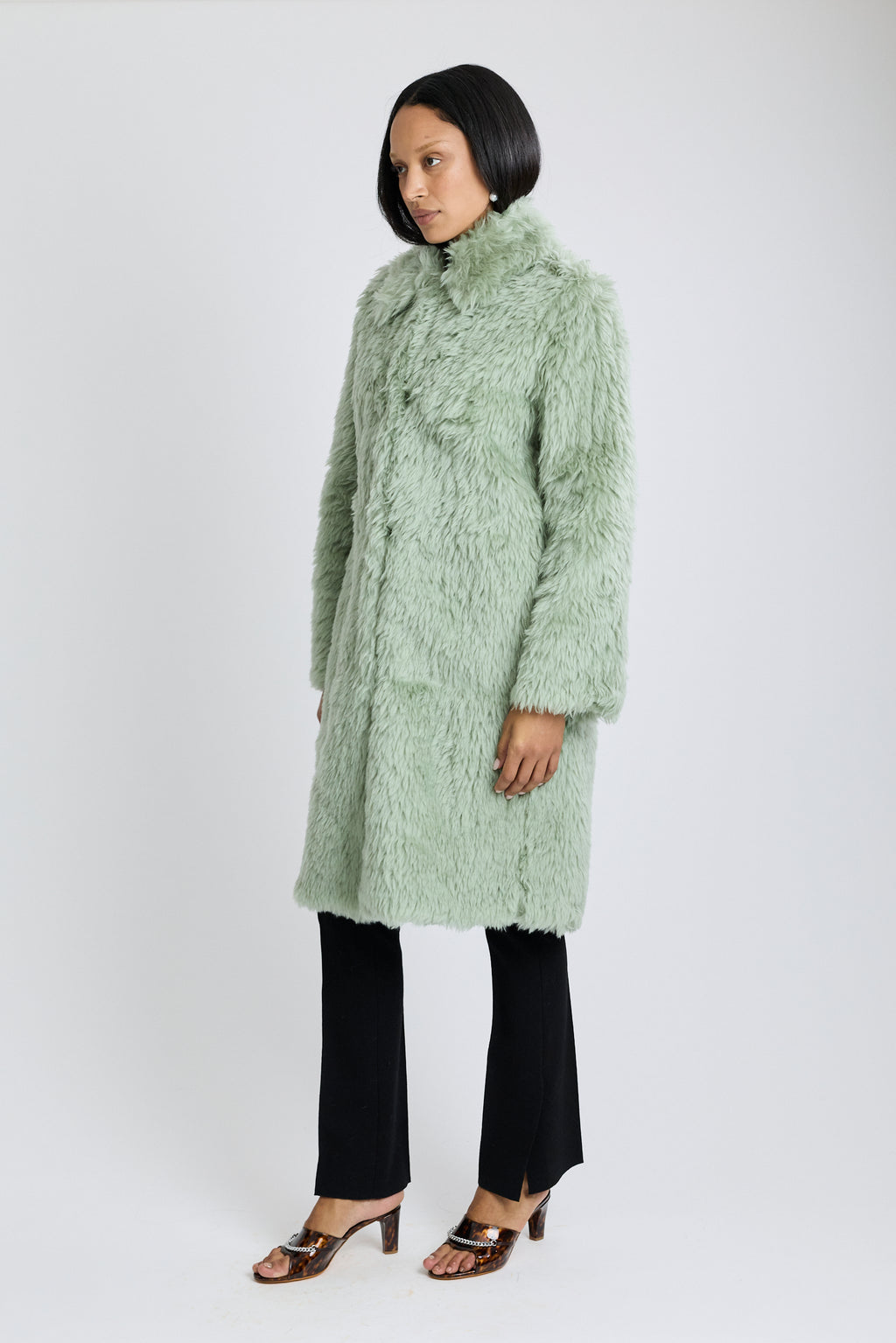 Fur Balmacaan Coat