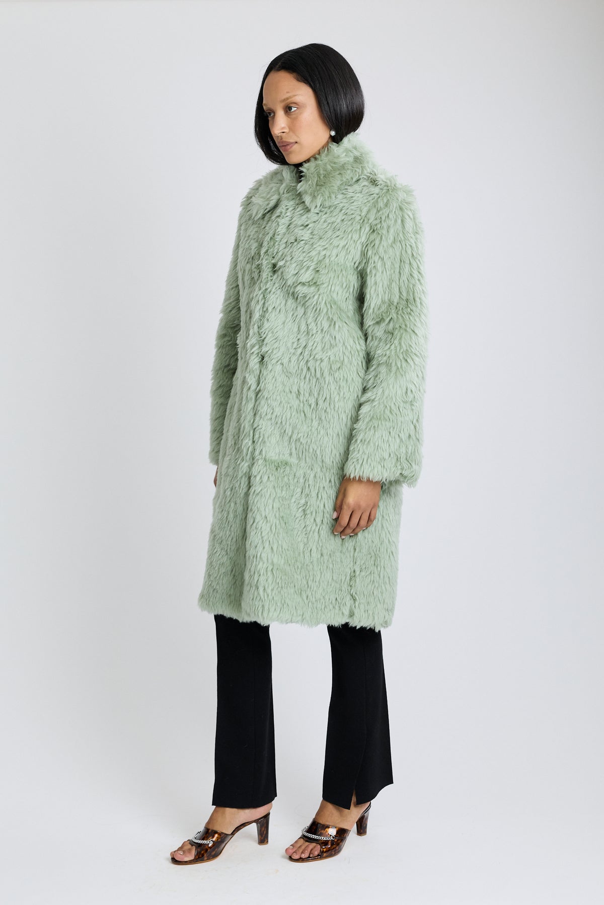 Fur Balmacaan Coat