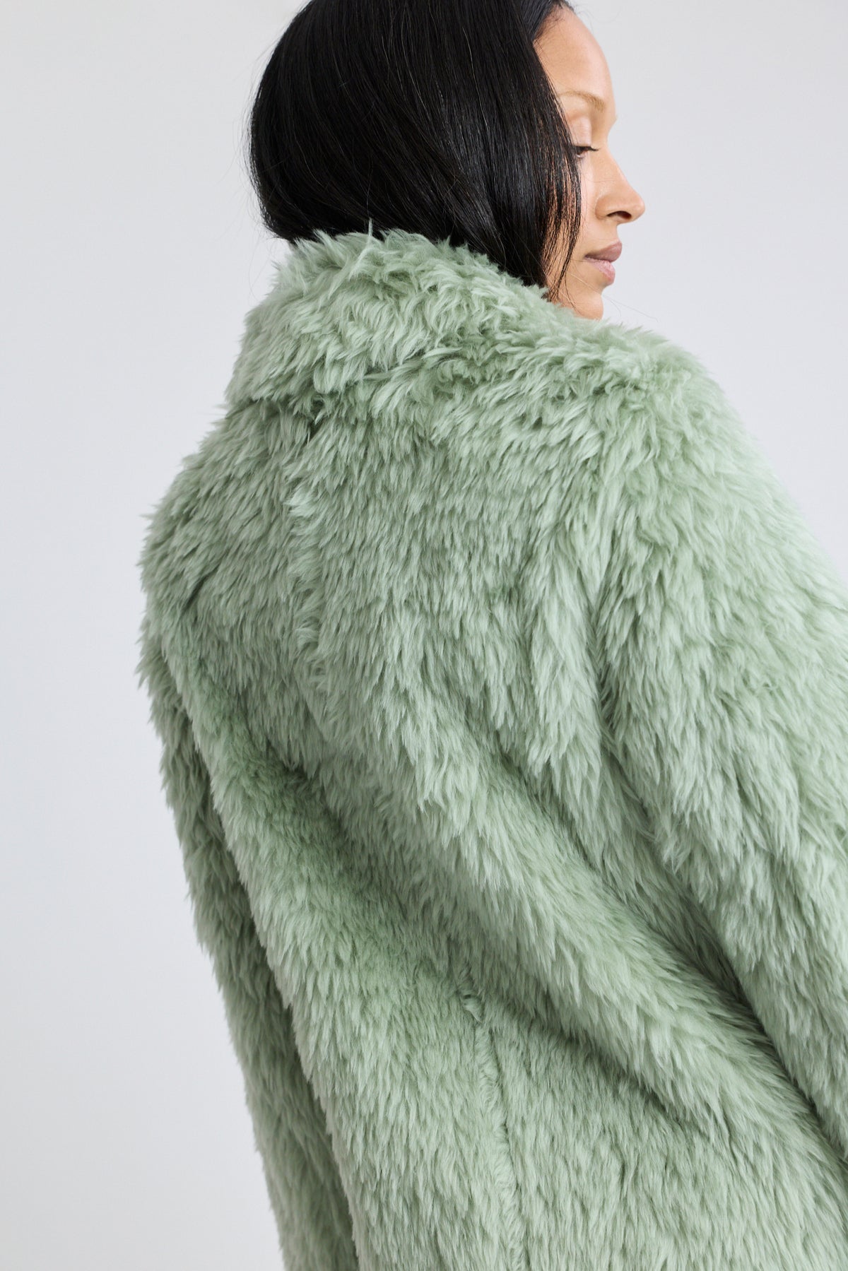 Fur Balmacaan Coat