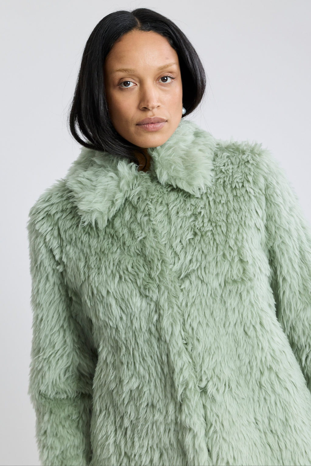 Fur Balmacaan Coat