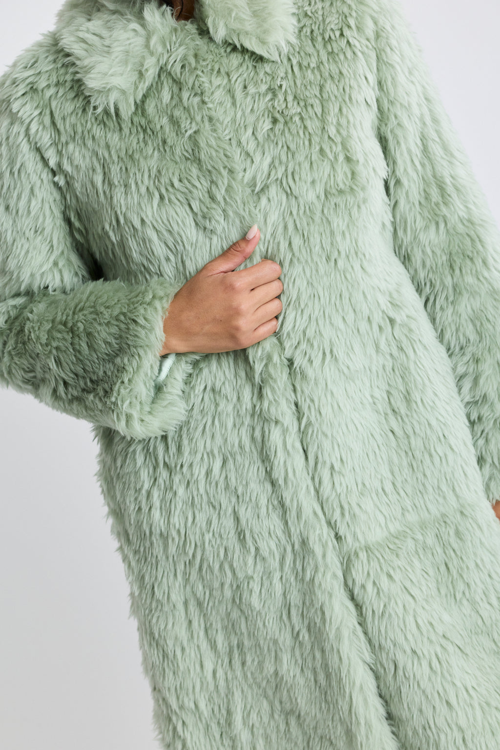 Fur Balmacaan Coat