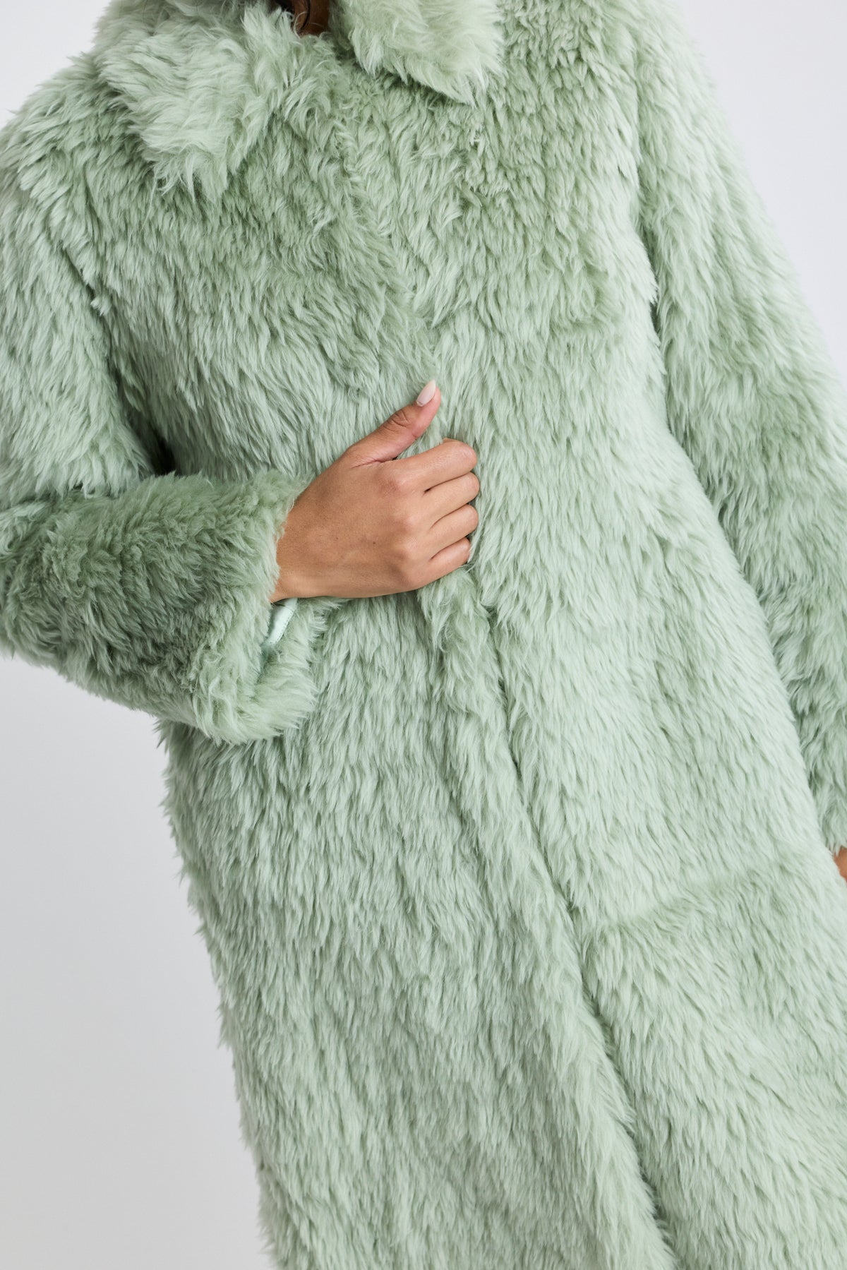 Fur Balmacaan Coat