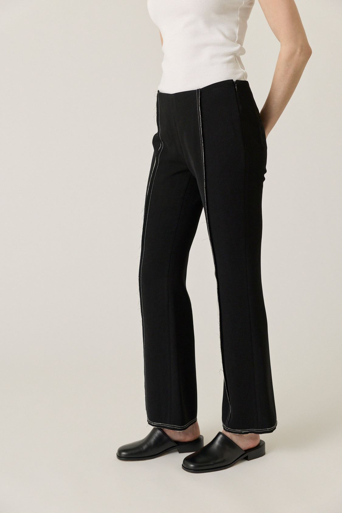 Cade Kick Flare Pant with Raw Edge Chiffon Detail