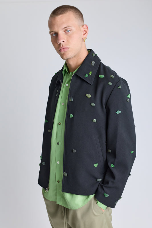 Sea Glass Finn Jacket - Black/Green
